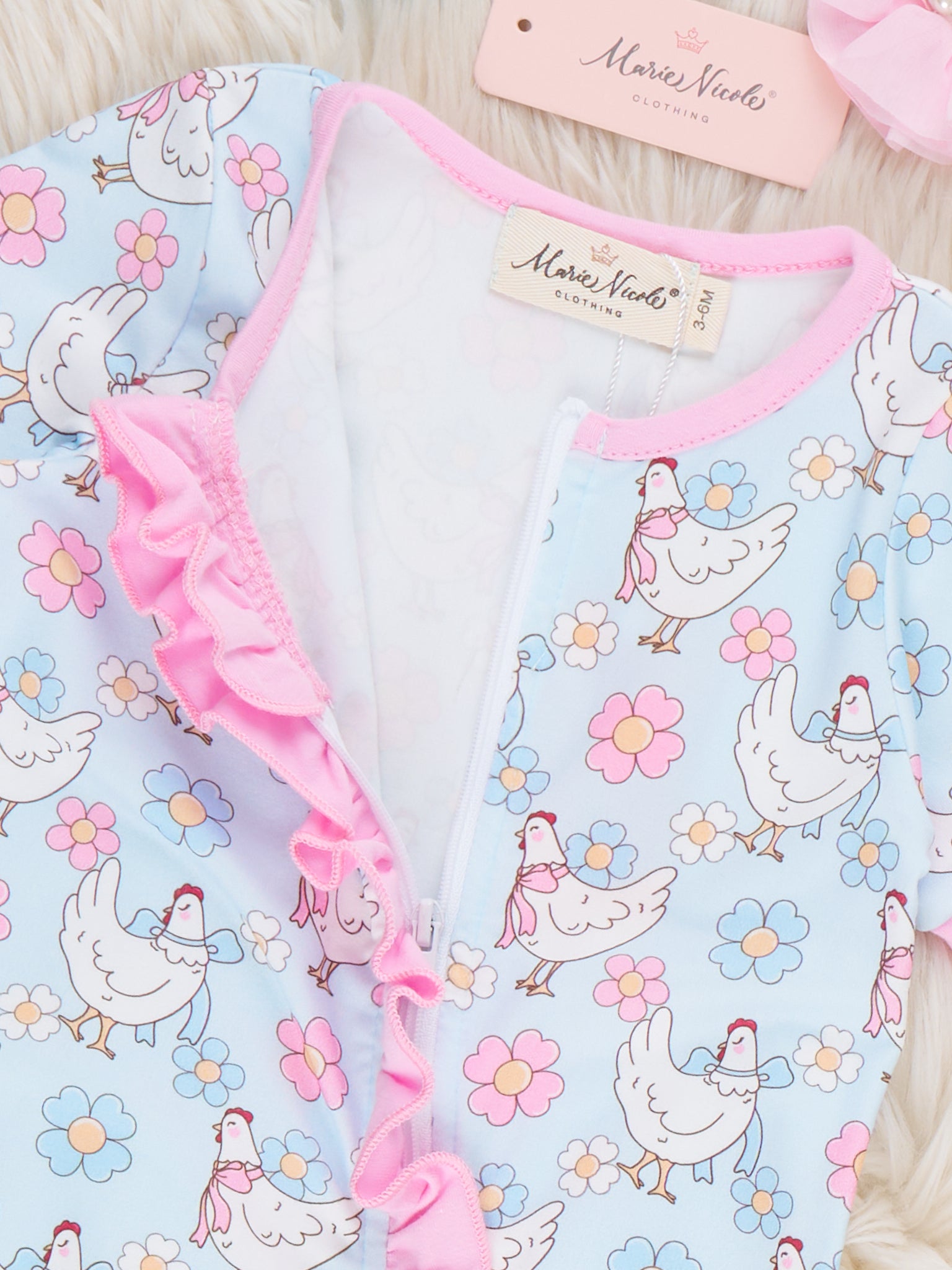 Happy Chickens Sleeper Pajamas - Marie Nicole Clothing