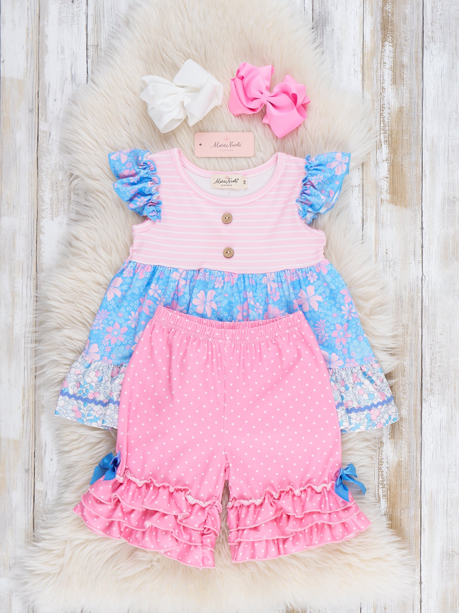 Garden Blooms Ruffle Outfit - Marie Nicole Clothing