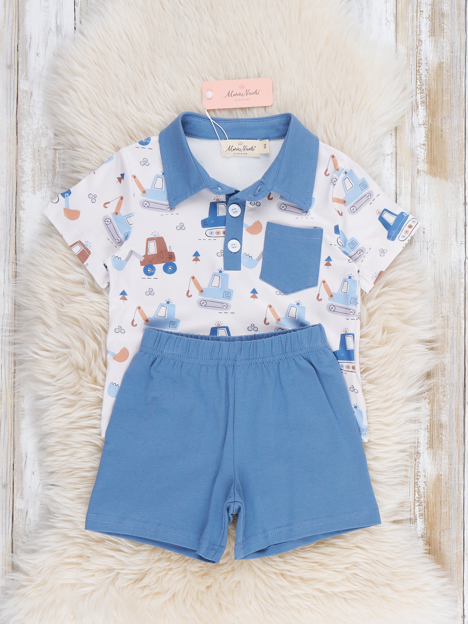 Busy Excavators Polo Outfit - Marie Nicole Clothing