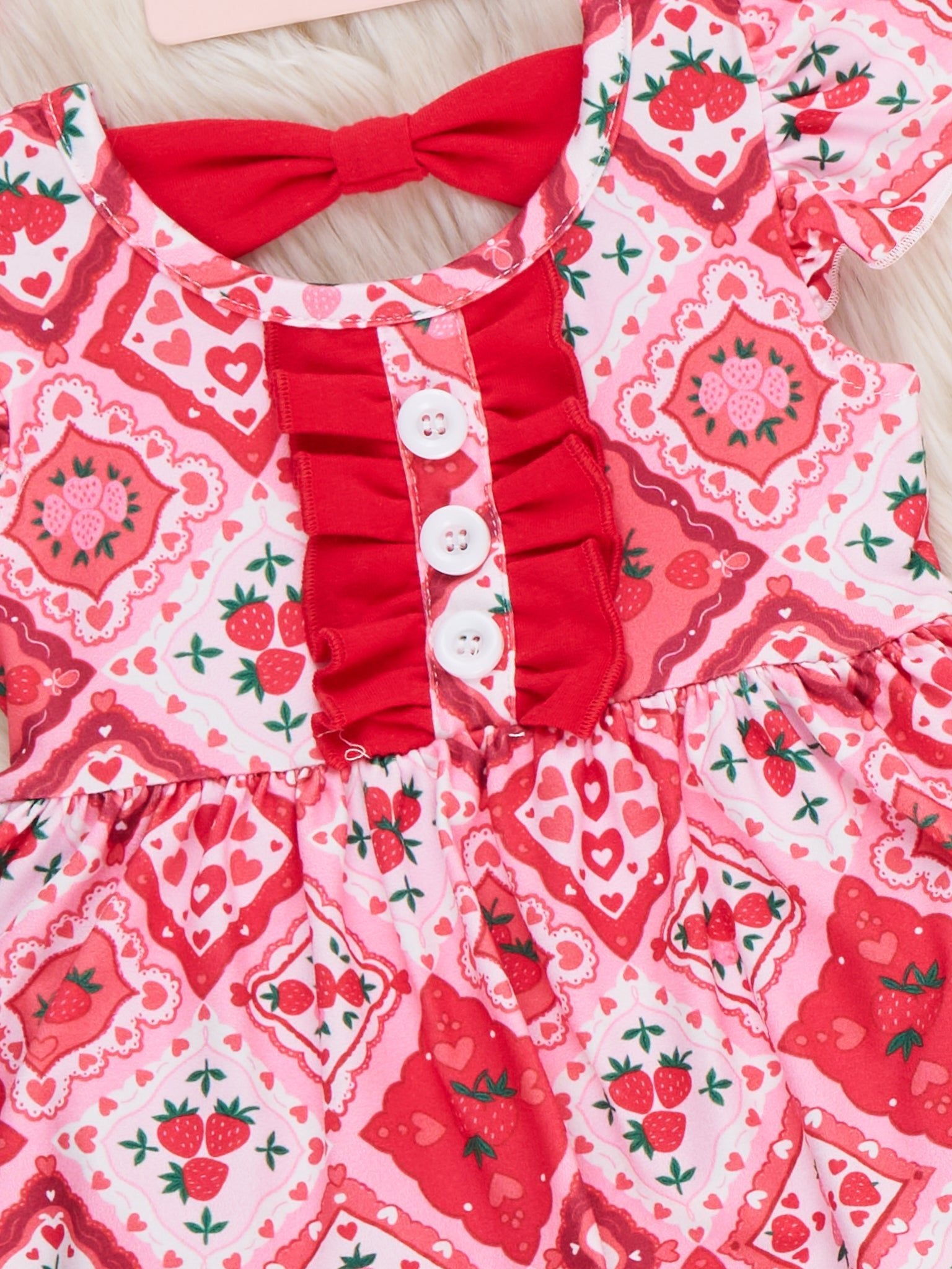 Strawberry Garden Ruffle Bubble Romper - Marie Nicole Clothing