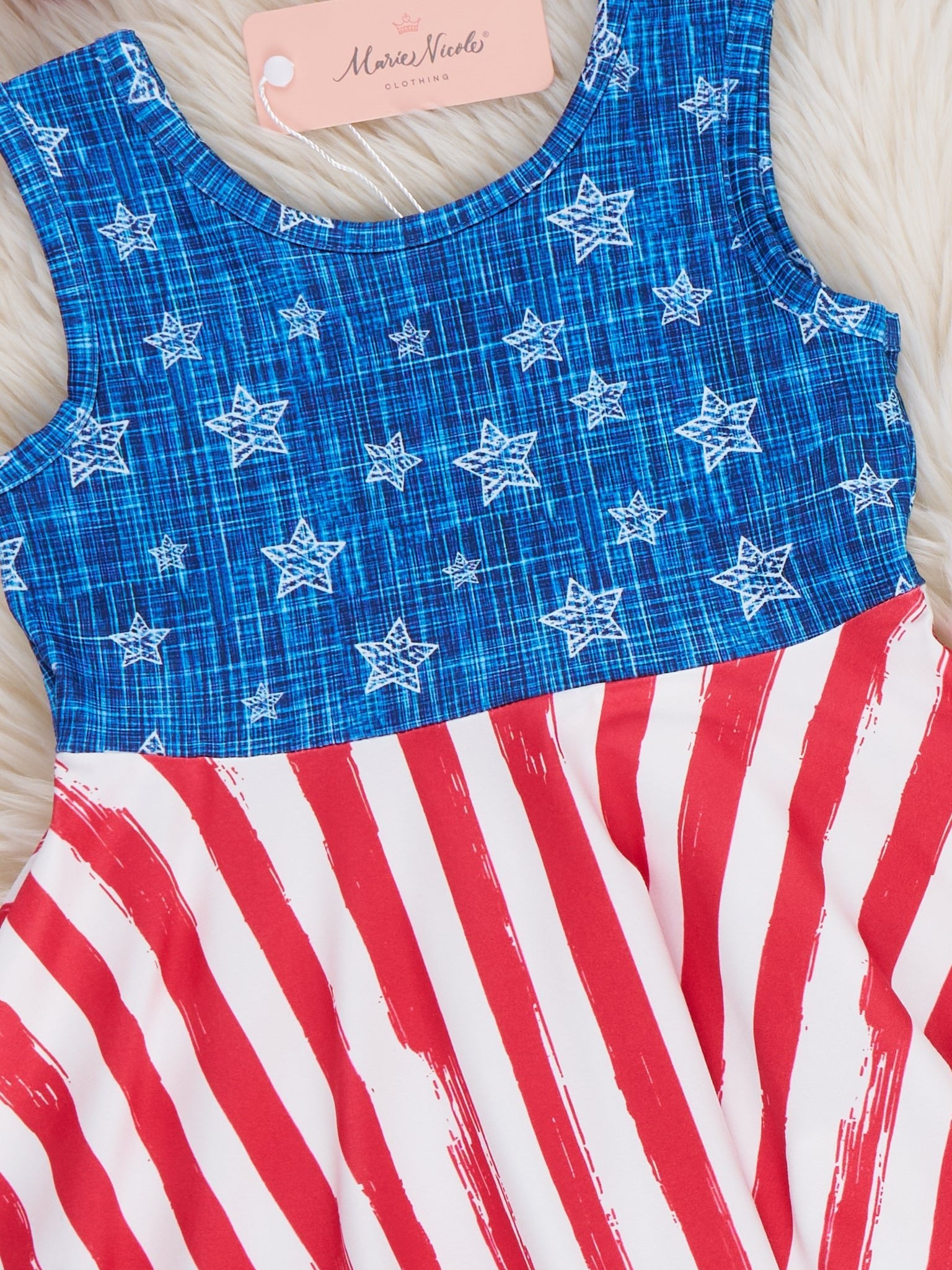 Stars Rally Striped Dress - Marie Nicole Clothing