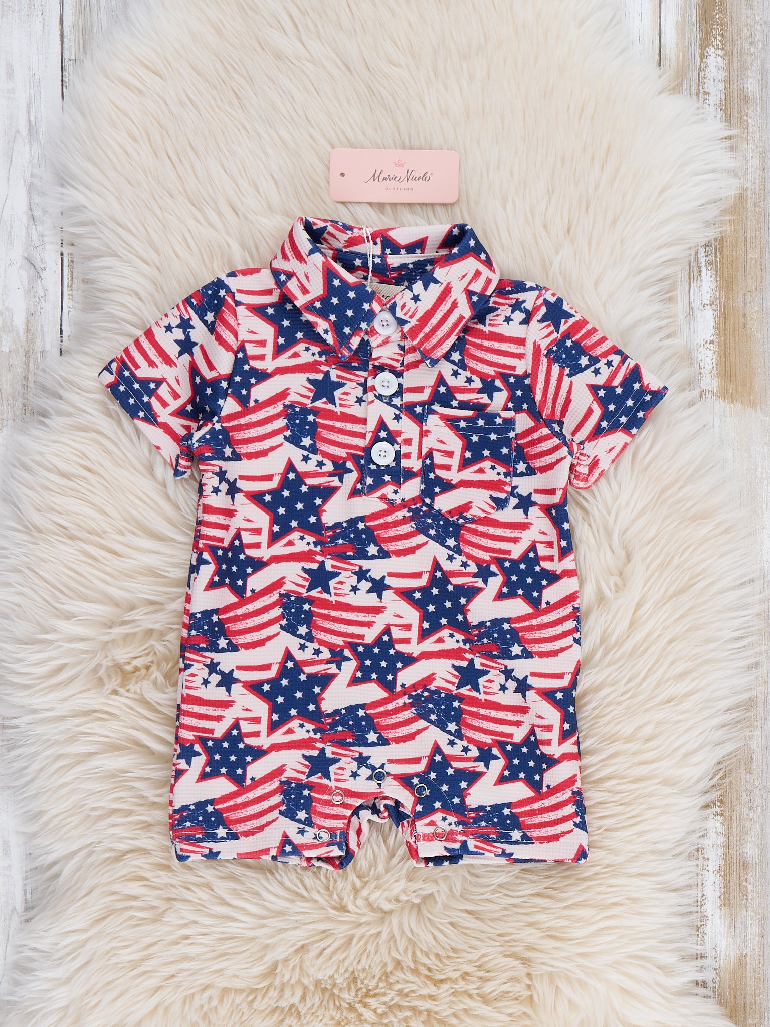 Patriot Star Romper - Marie Nicole Clothing