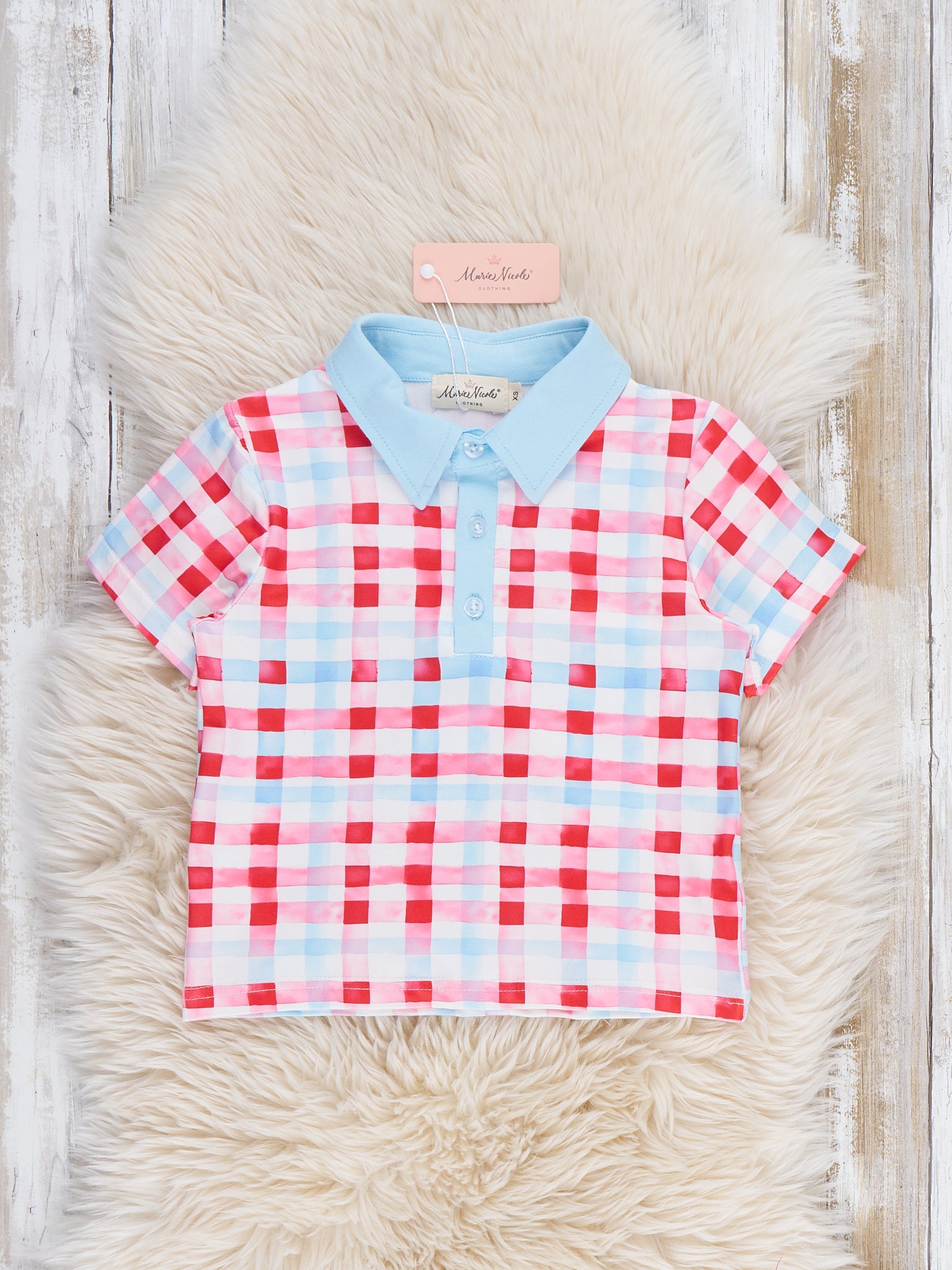 Freedom Plaid Collared Shirt - Marie Nicole Clothing
