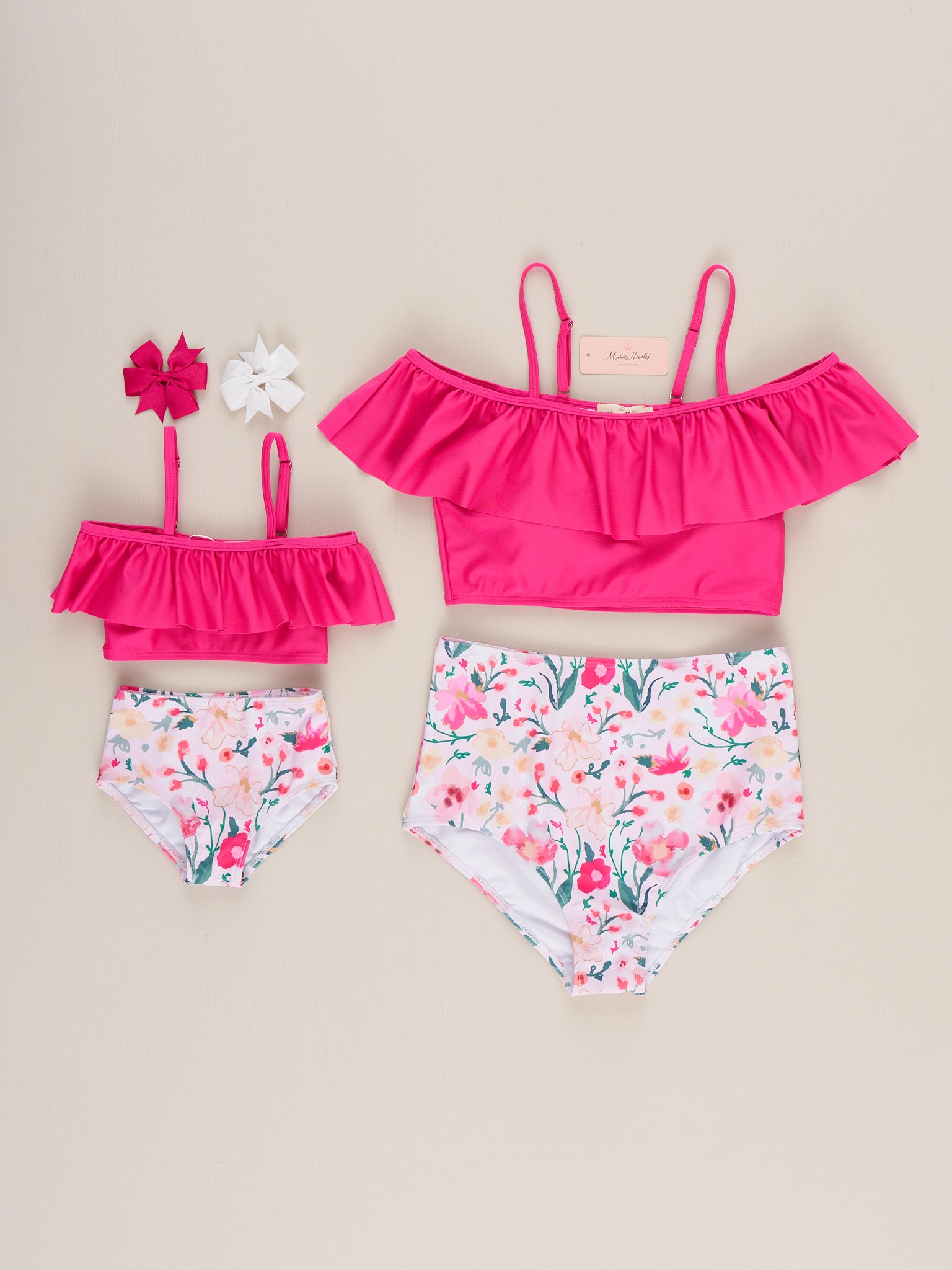 Bloom Flutter Off - Shoulder Ruffle Swimsuit - Marie Nicole Clothing