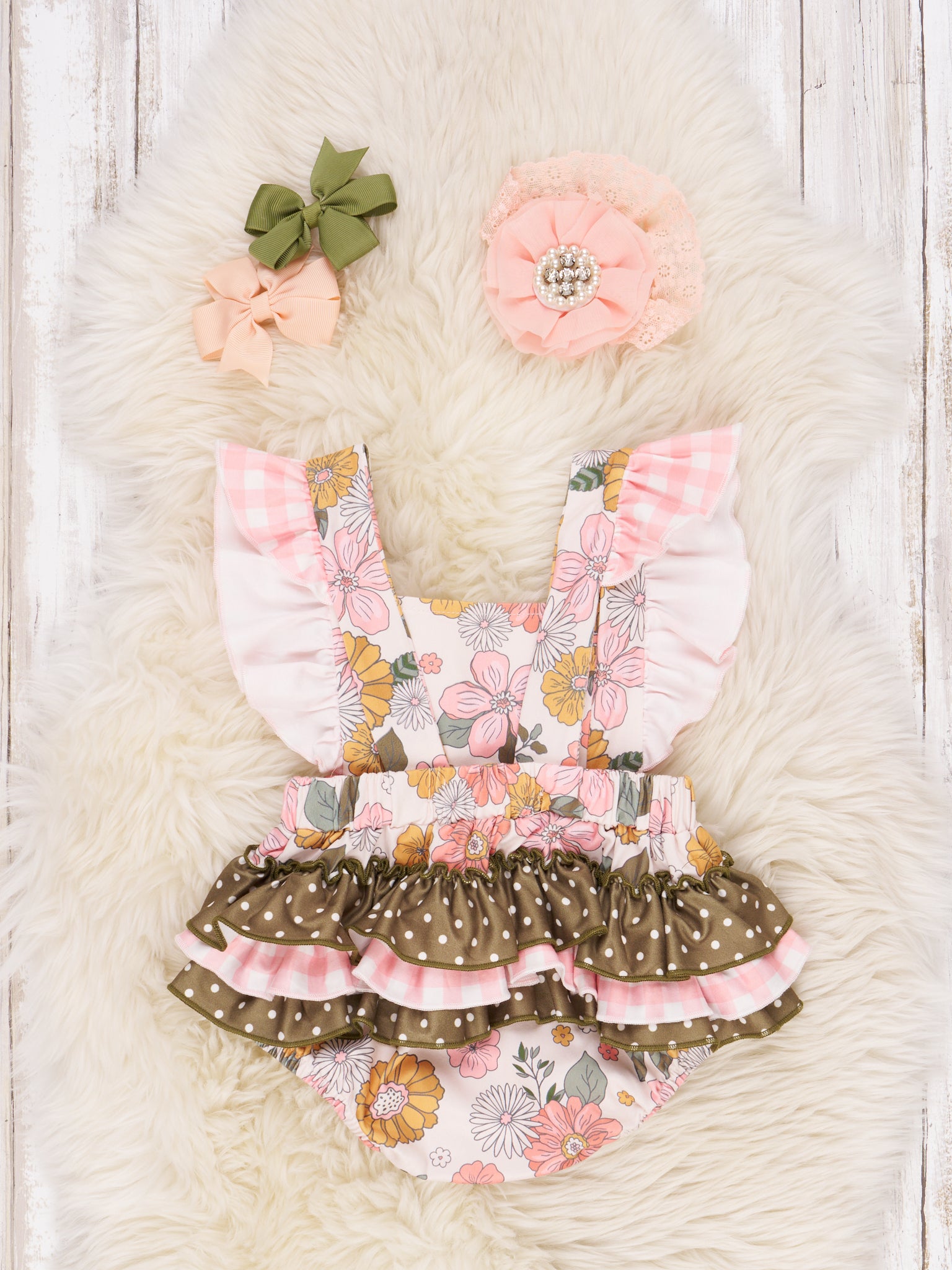 Marigold Memories Ruffle Romper - Marie Nicole Clothing