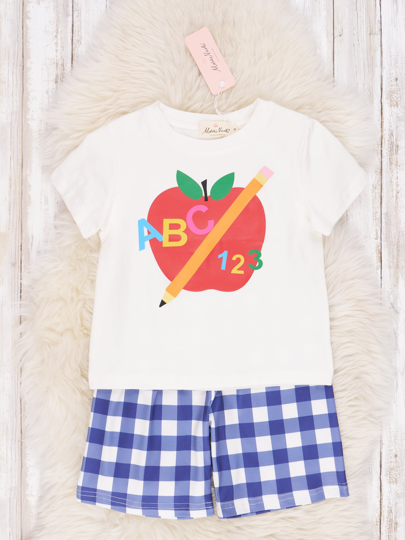 Gingham "ABC, 123" Outfit - Marie Nicole Clothing