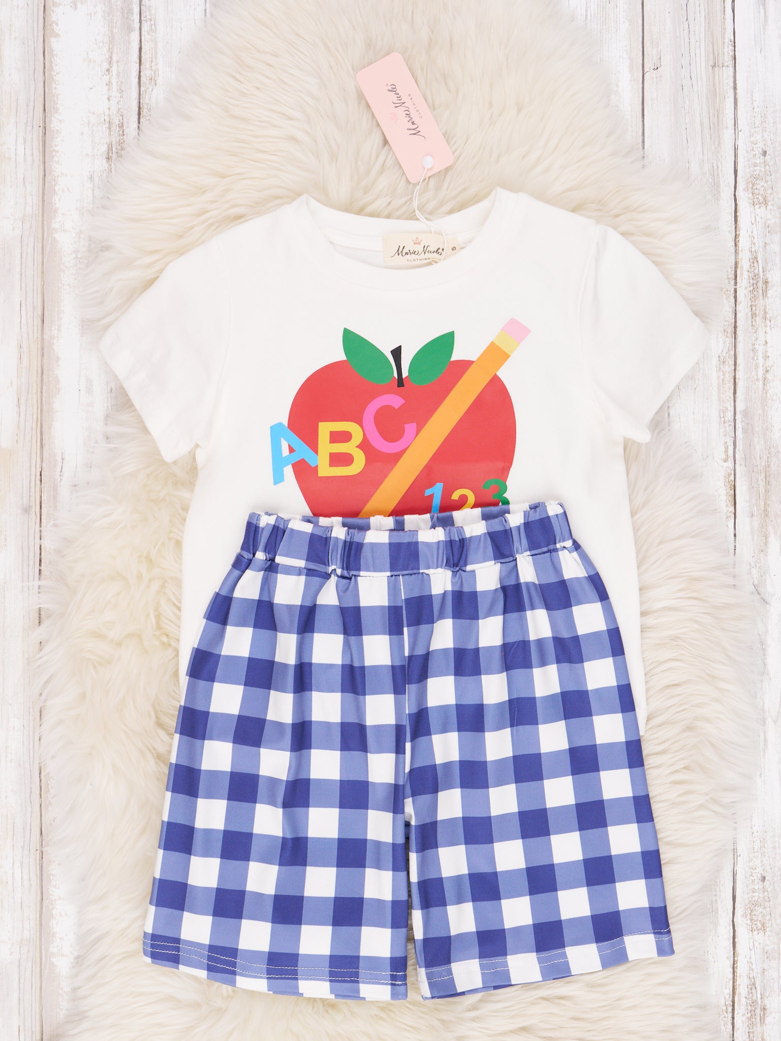 Gingham "ABC, 123" Outfit - Marie Nicole Clothing
