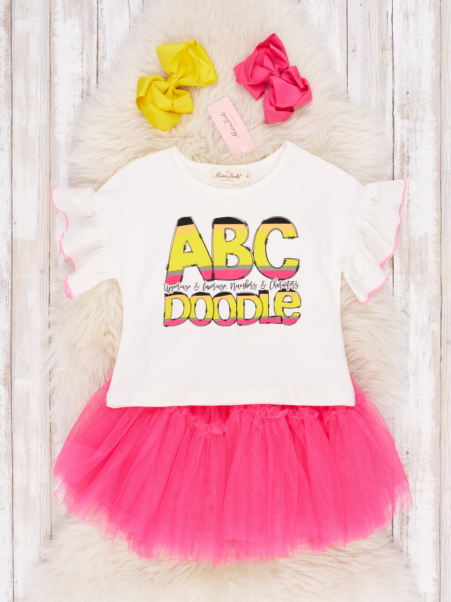 ABC Doodle Tulle Ruffle Outfit - Marie Nicole Clothing