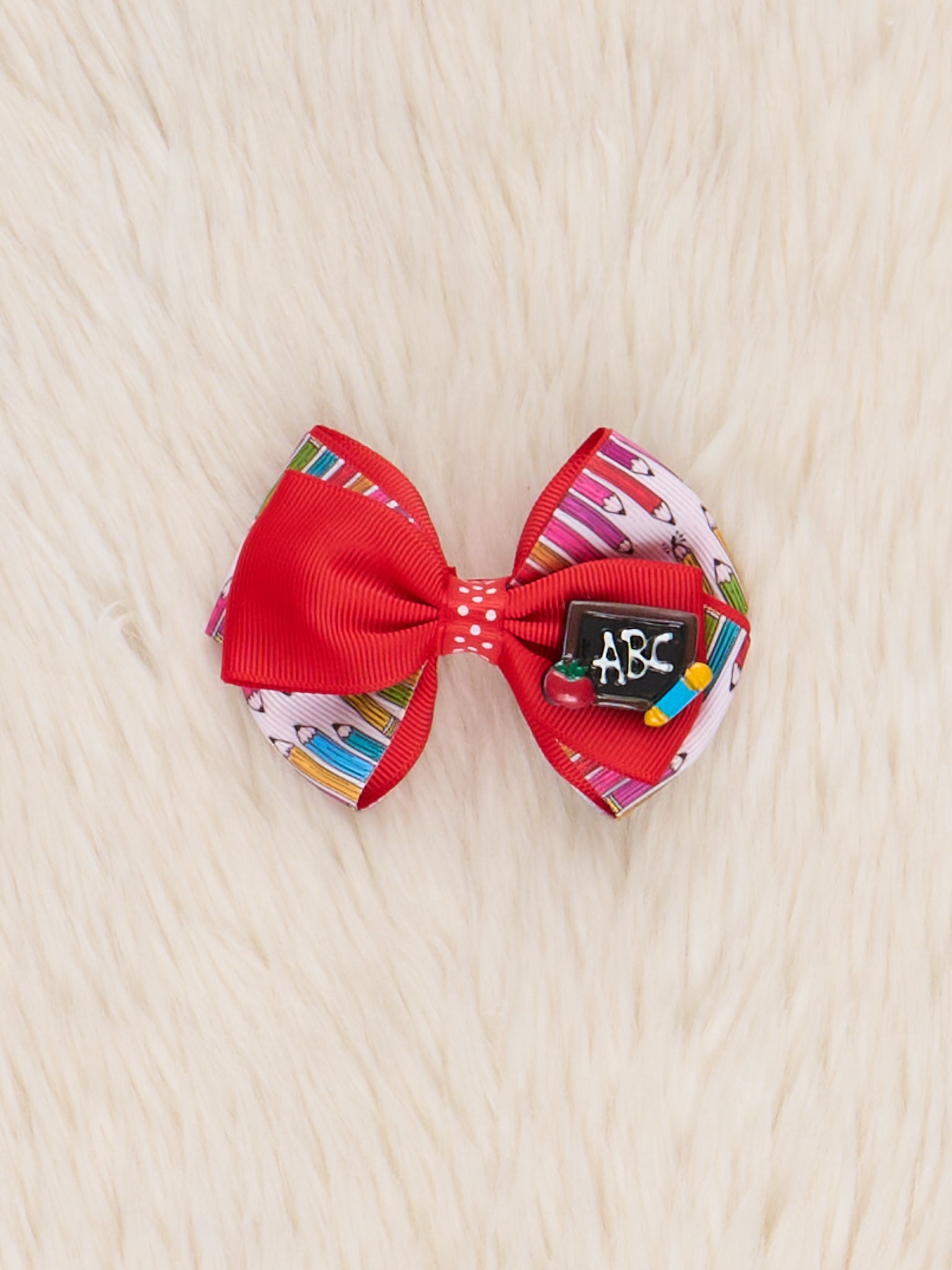 Red ABC Chalkboard Bow - Marie Nicole Clothing