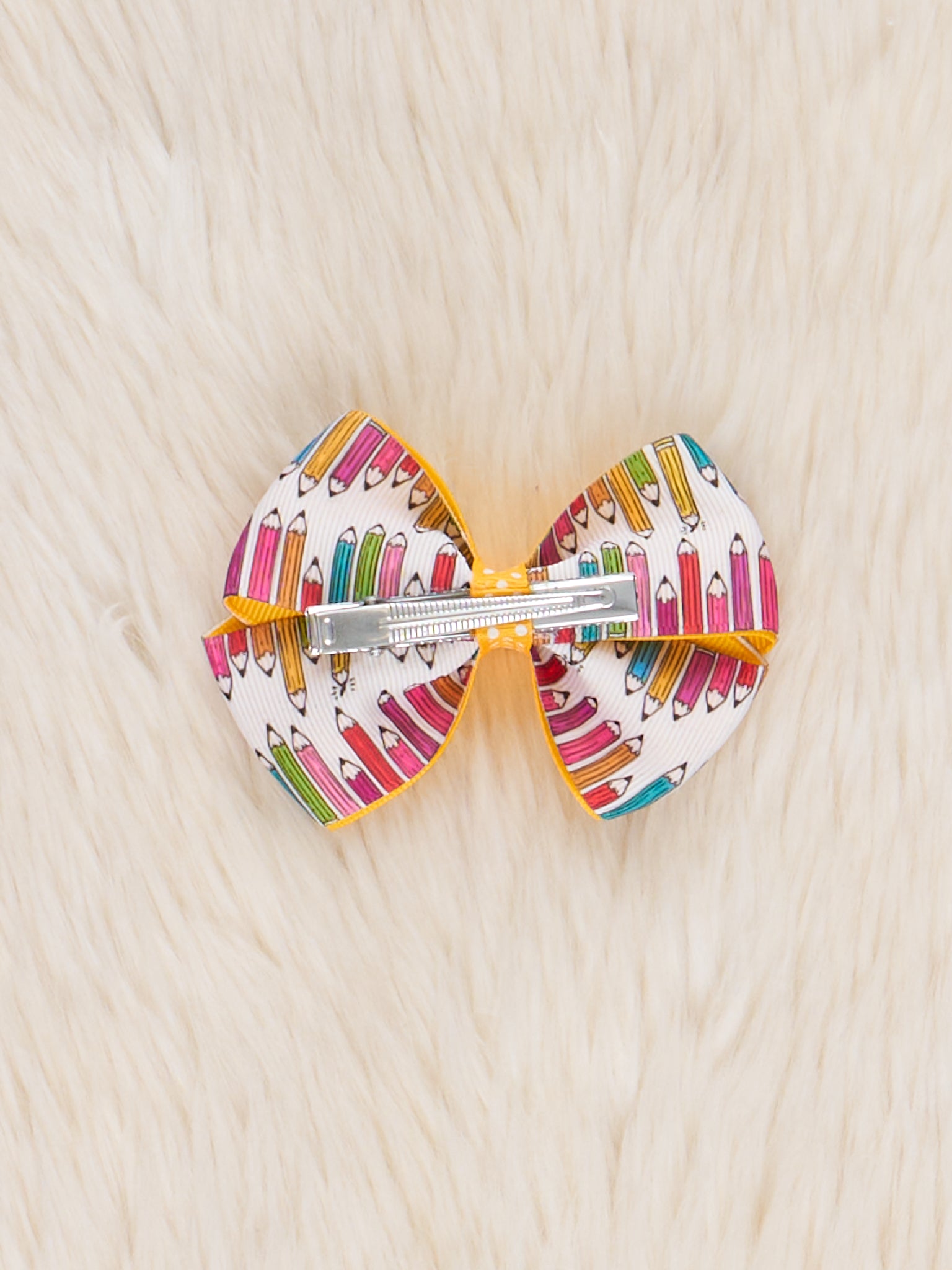Yellow School Subjects Bow - Marie Nicole Clothing