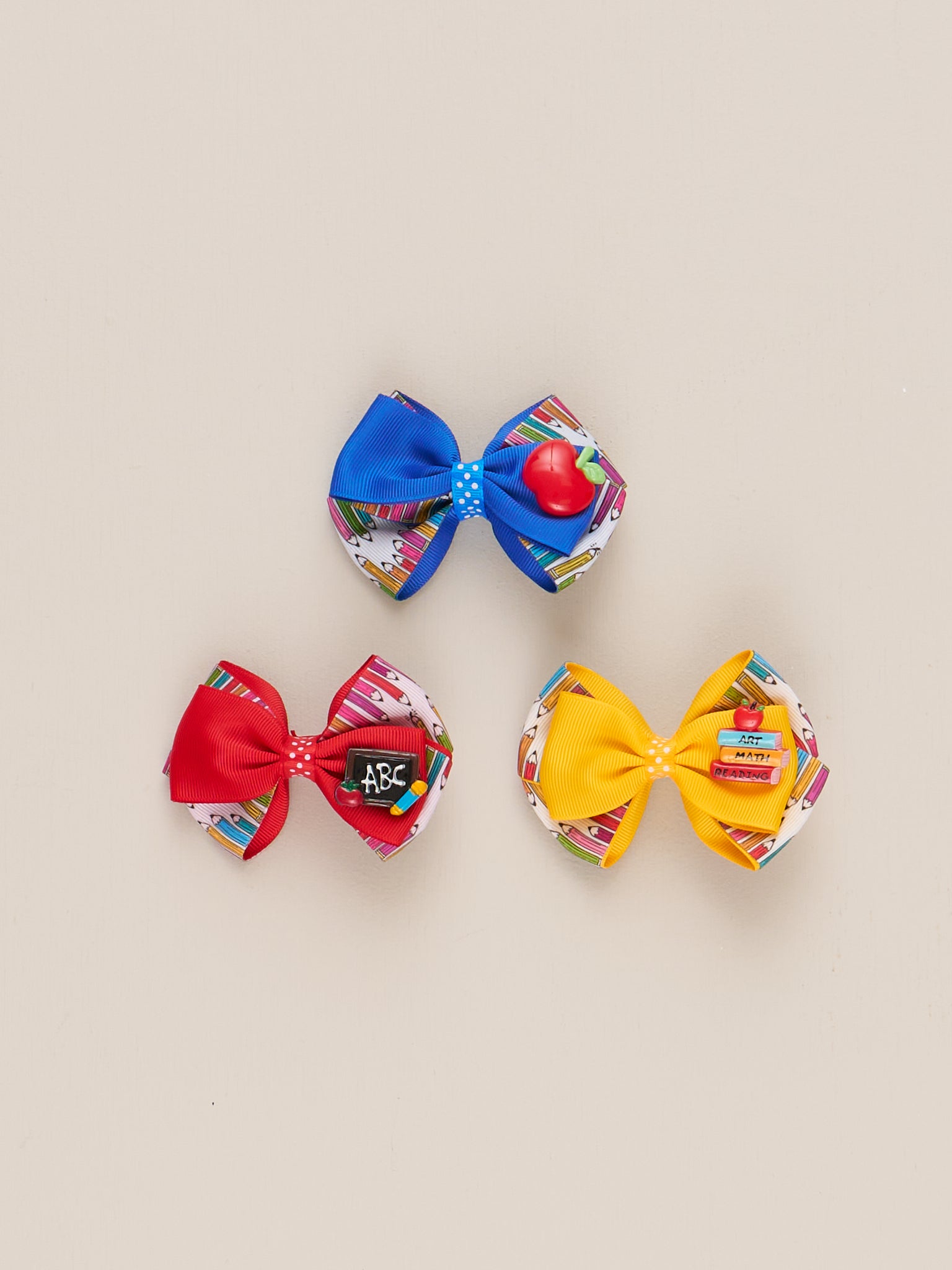 Red ABC Chalkboard Bow - Marie Nicole Clothing