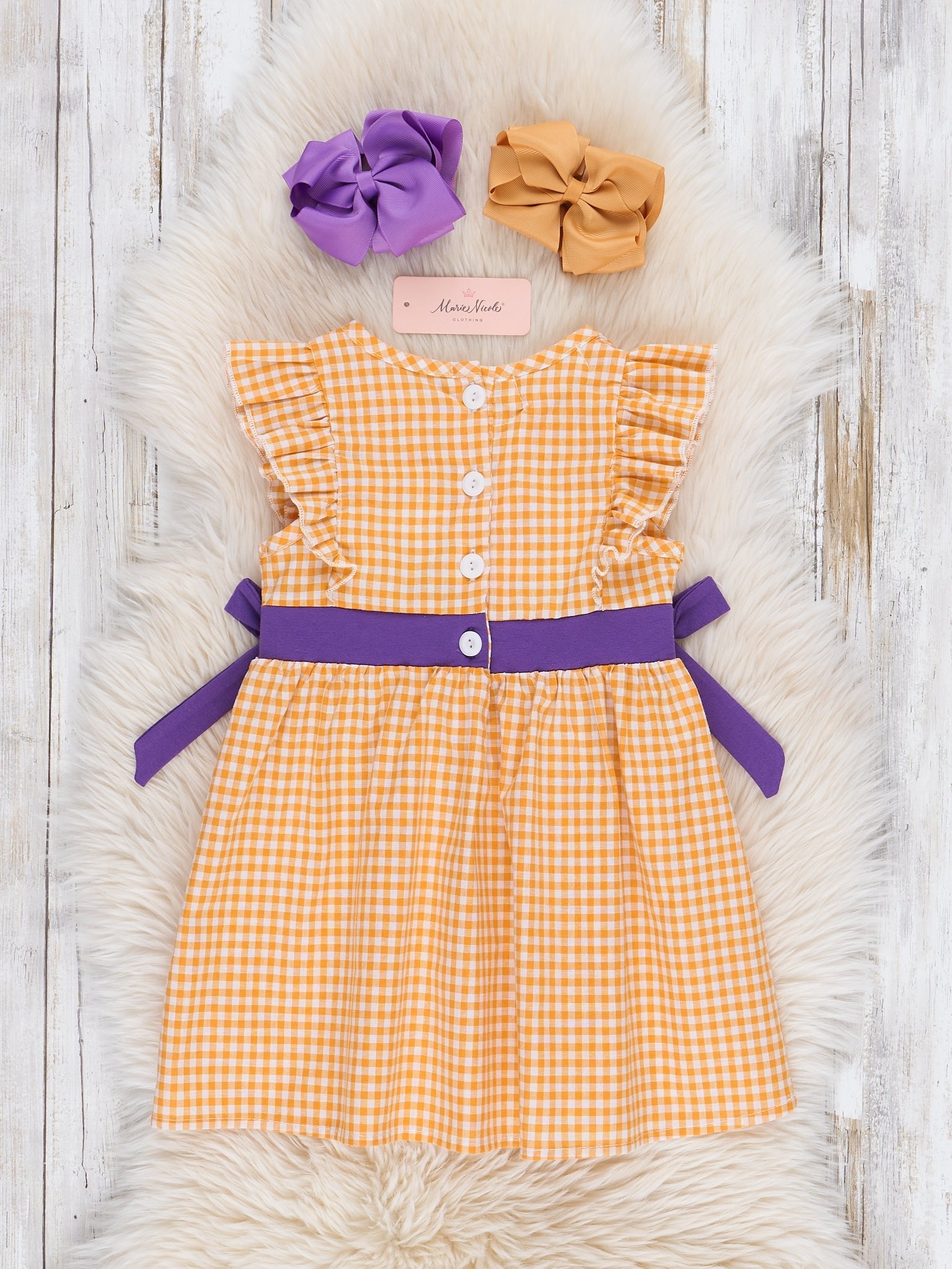 Louisiana Smocked Gingham Dress - Marie Nicole Clothing