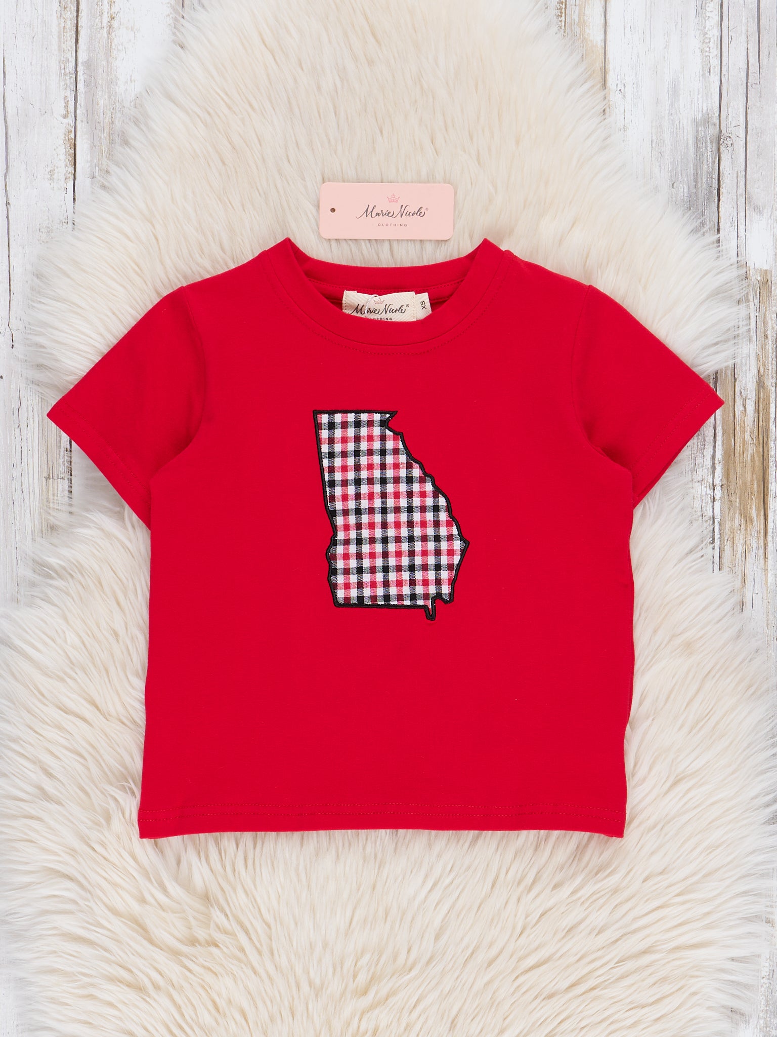 Georgia Embroidered Gingham Shirt - Marie Nicole Clothing
