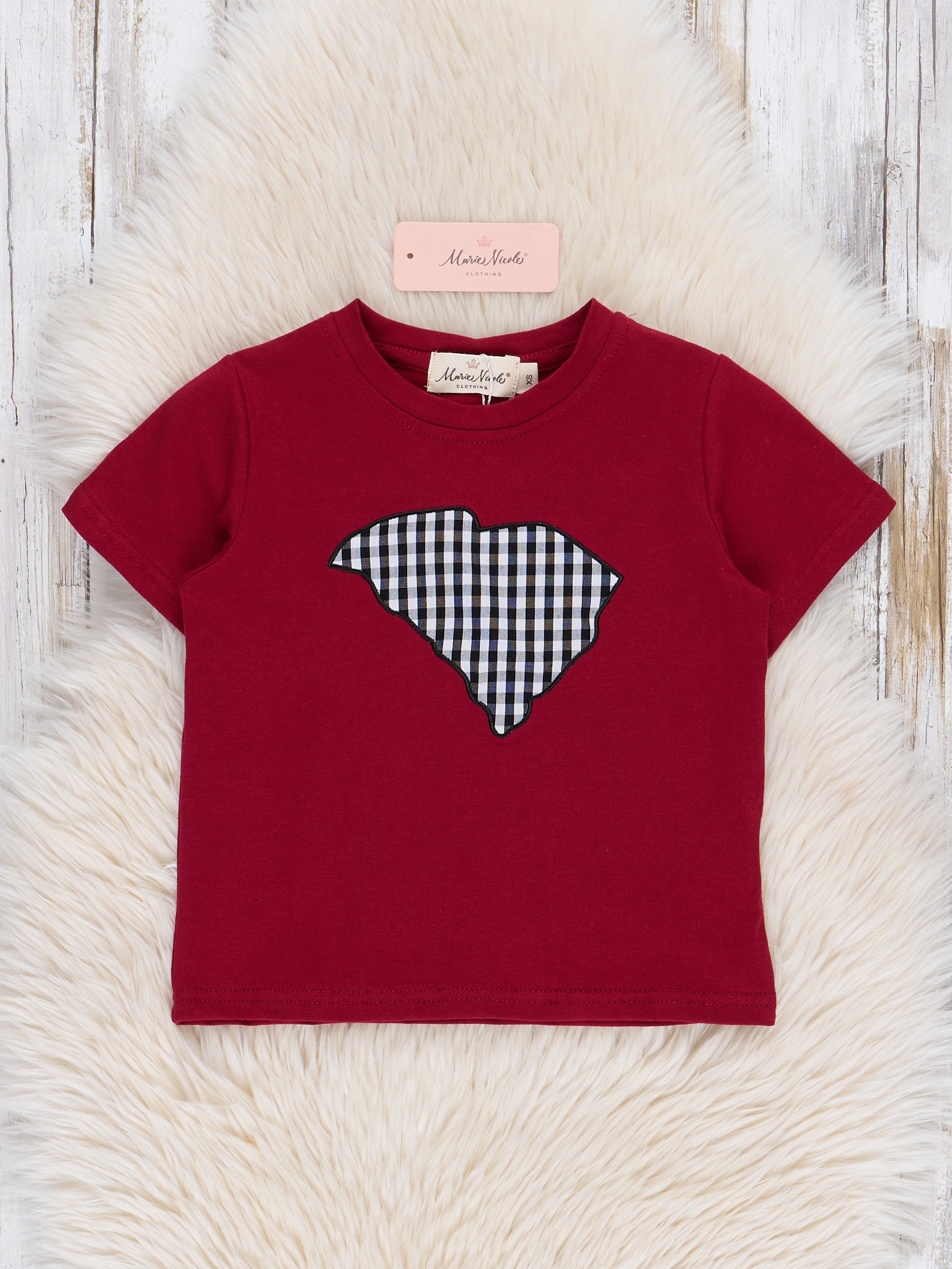 South Carolina Embroidered Gingham Shirt - Marie Nicole Clothing