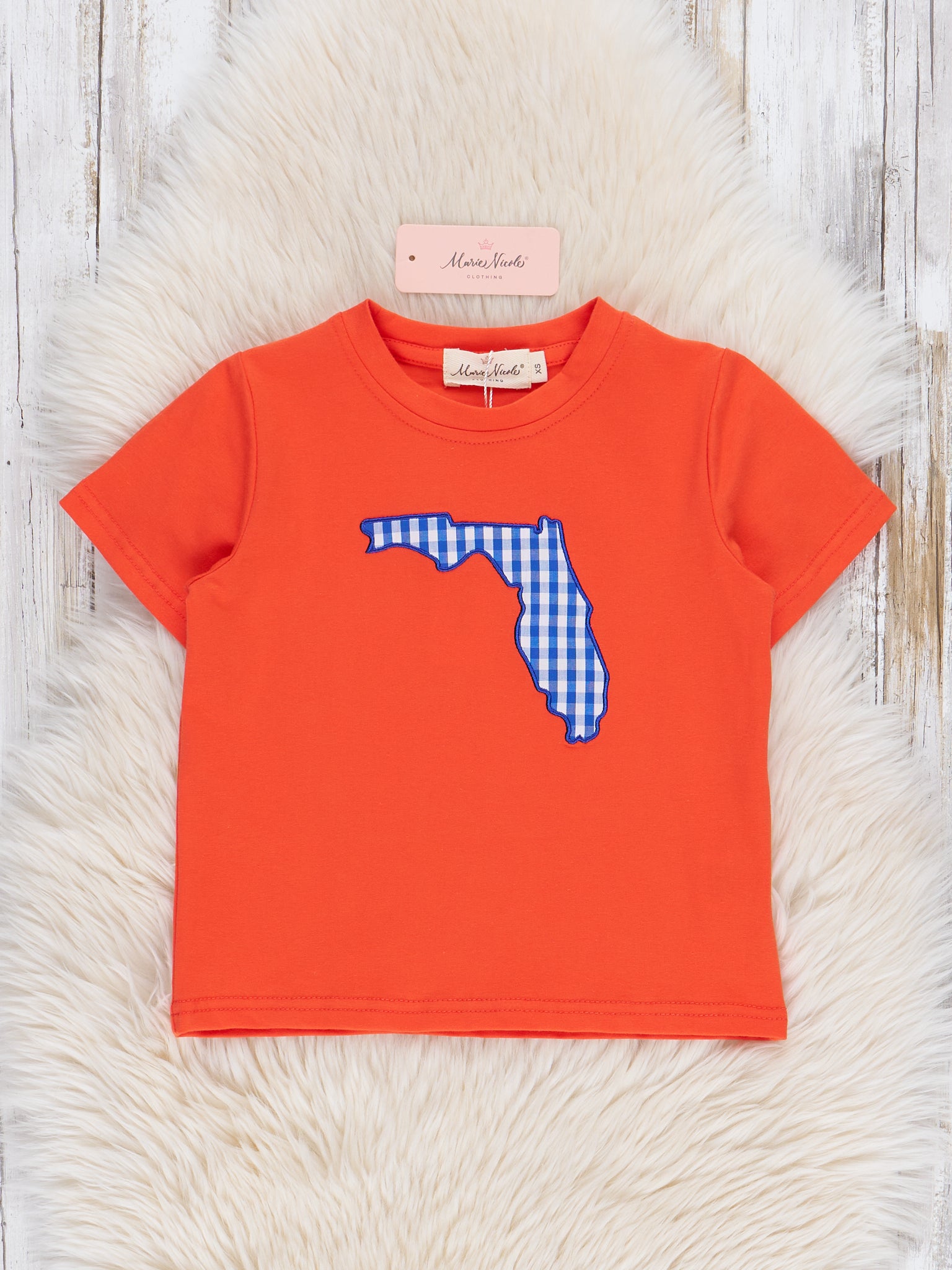 Florida Embroidered Gingham Shirt - Marie Nicole Clothing