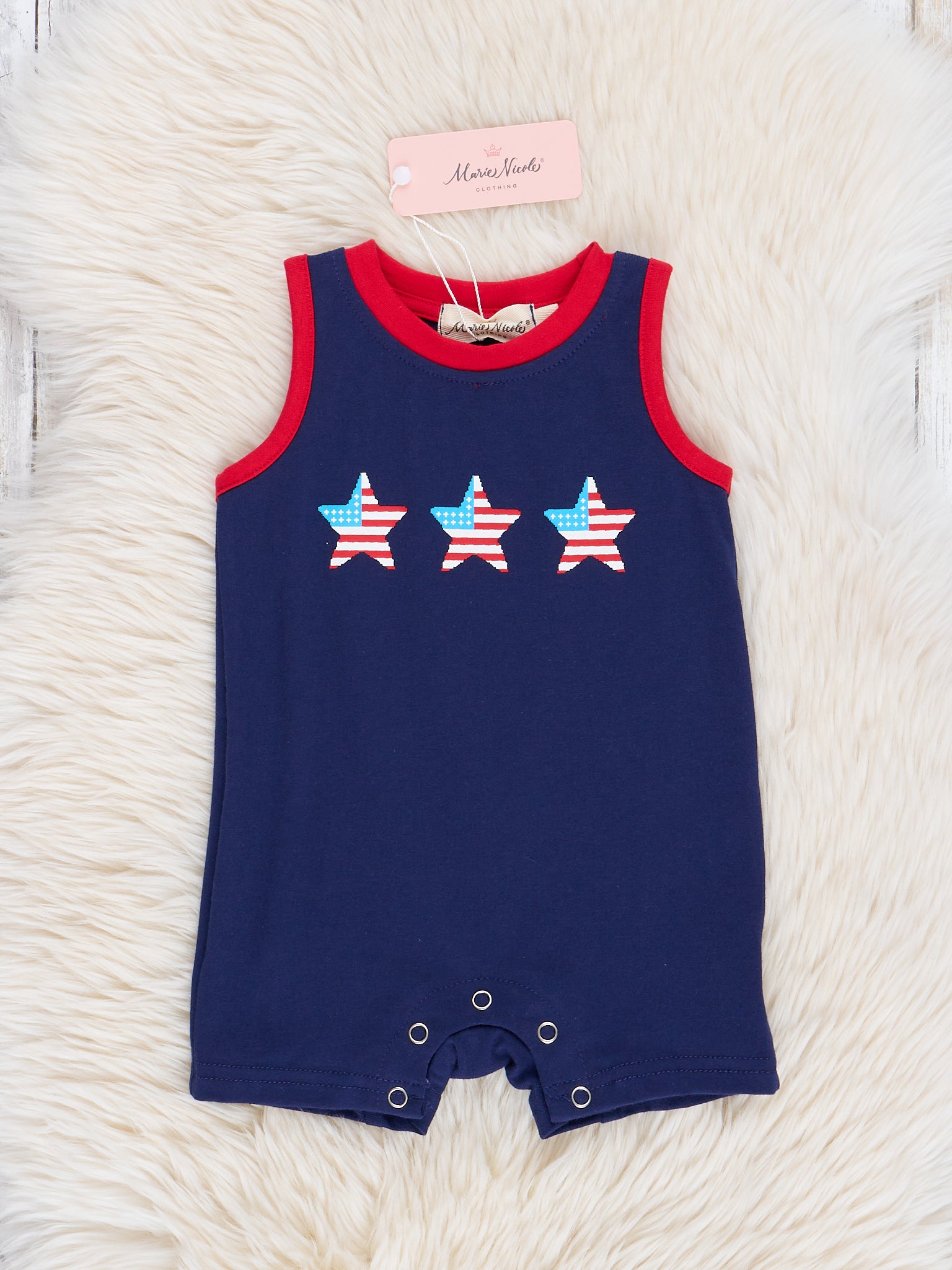 Navy Patriotic Stars Johnny - Marie Nicole Clothing