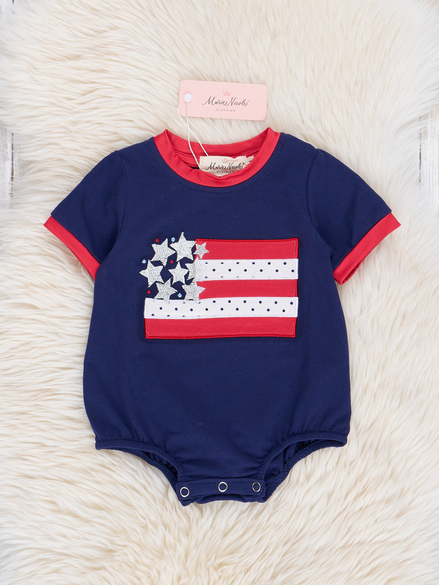 Navy Sparkle Stars Romper - Marie Nicole Clothing