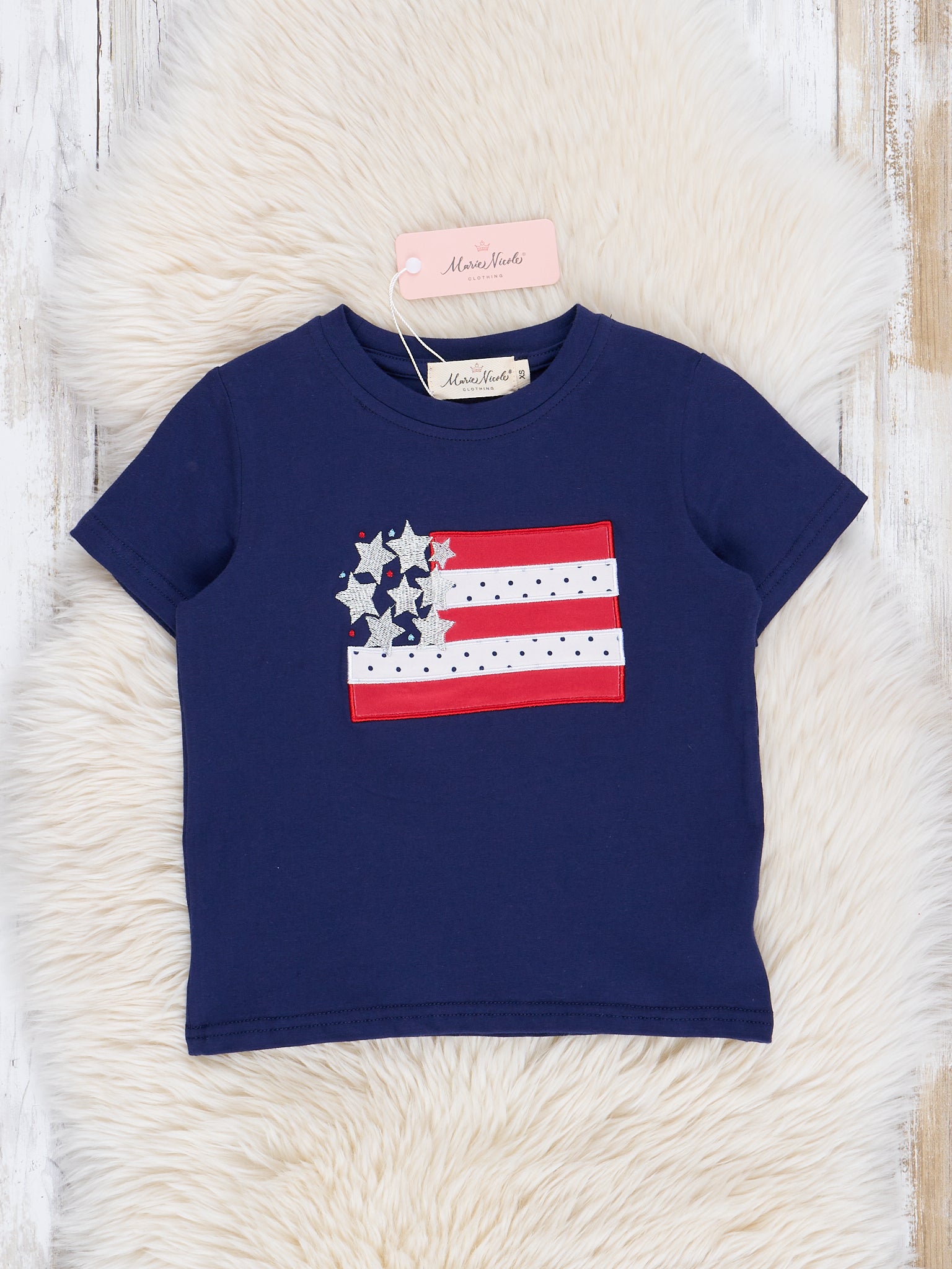Navy Sparkle Stars Shirt - Marie Nicole Clothing
