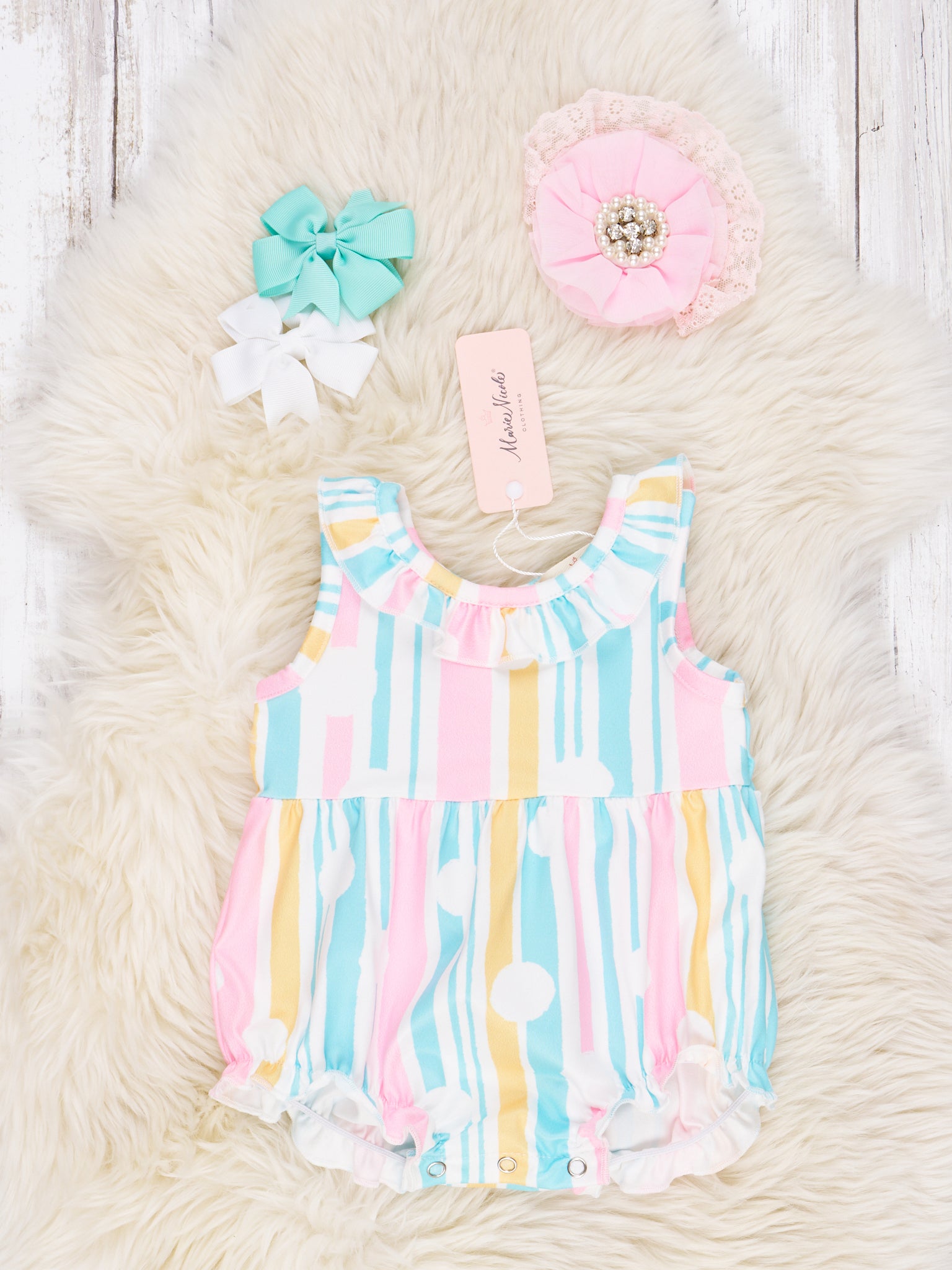 Summer Ruffle Romper - Marie Nicole Clothing