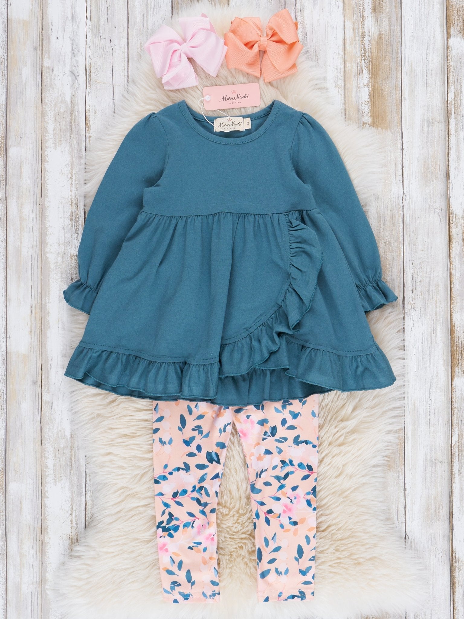 Cobalt Floral 3 Piece Set - Marie Nicole Clothing