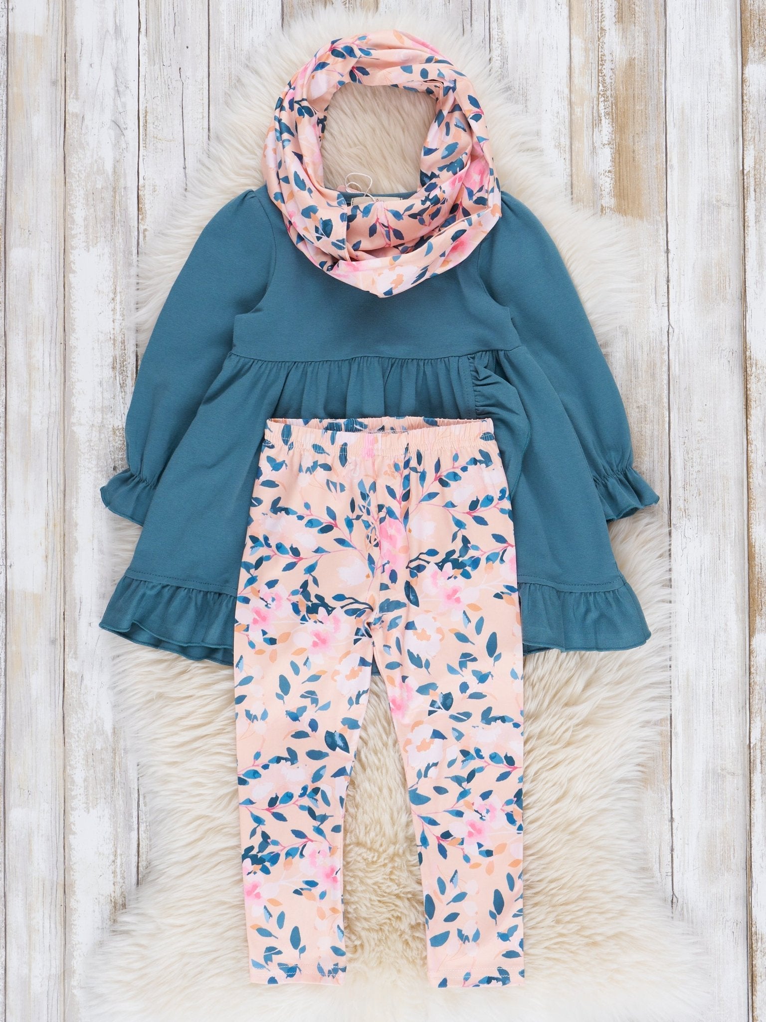 Cobalt Floral 3 Piece Set - Marie Nicole Clothing