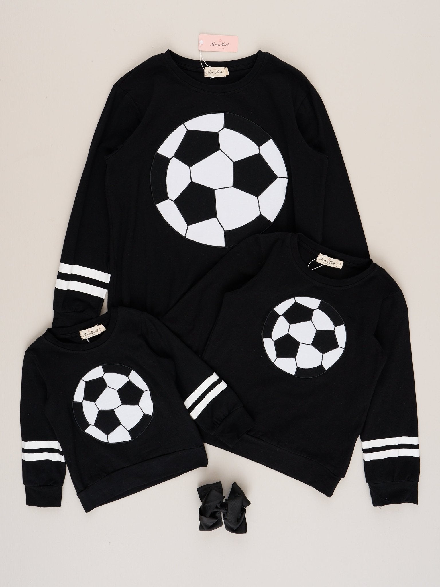 Mom & Me Black Soccer Shirt - Marie Nicole Clothing