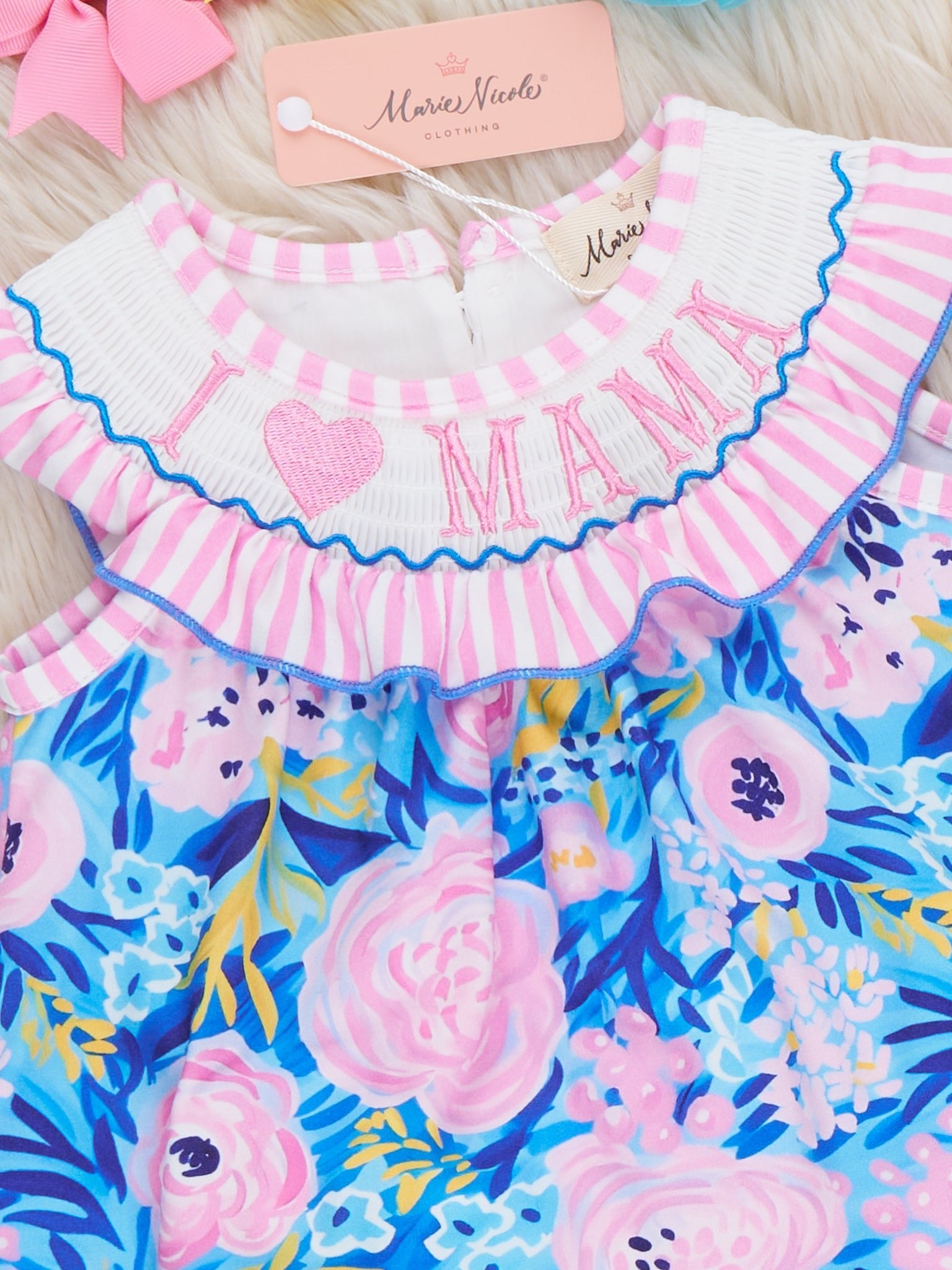 Mama Love Garden Smocked Bloomers Outfit - Marie Nicole Clothing