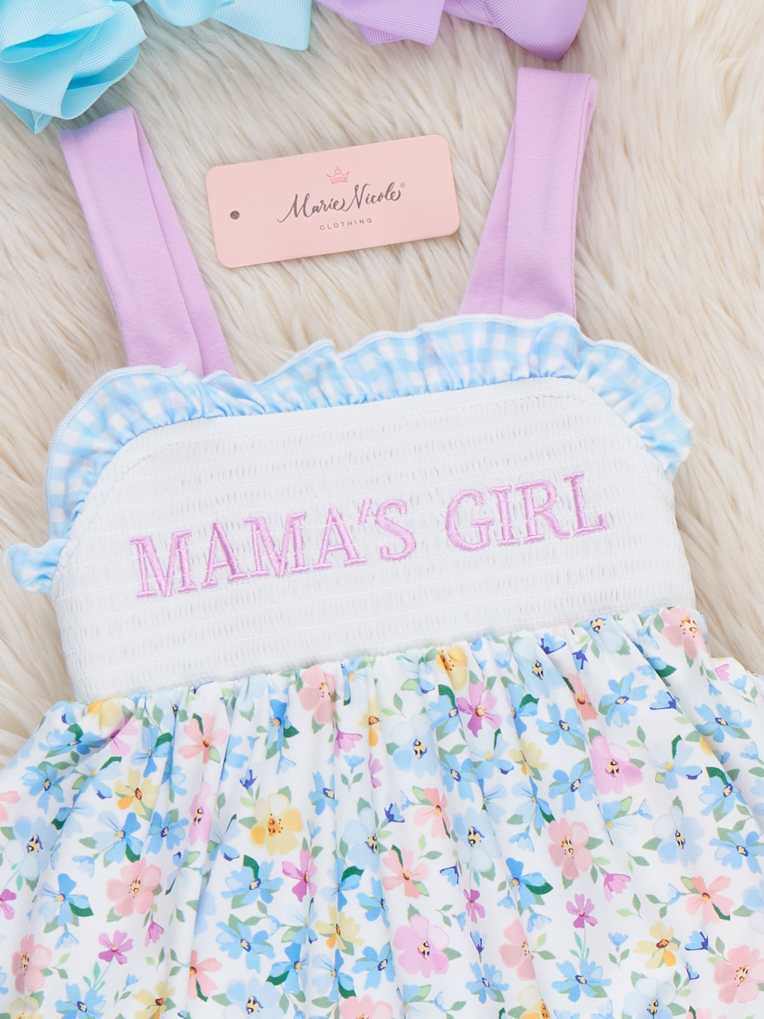 MAMA'S GIRL Petal Hem Smocked Ruffle Outfit - Marie Nicole Clothing