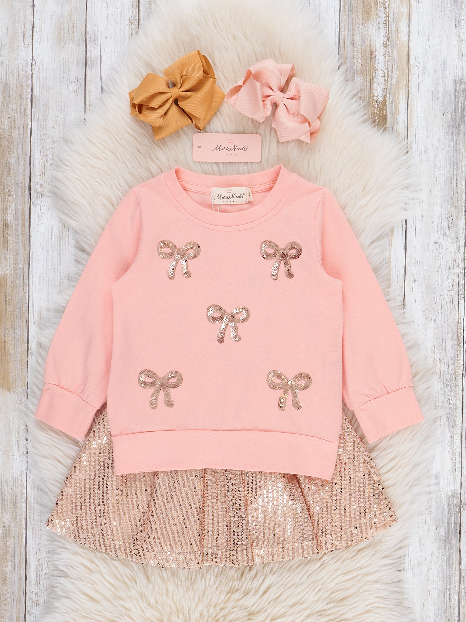 Sparkle Bow Tulle Skirt Outfit - Marie Nicole Clothing