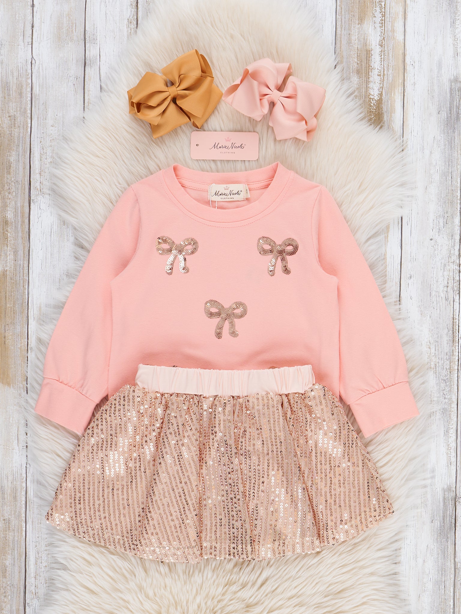 Sparkle Bow Tulle Skirt Outfit - Marie Nicole Clothing