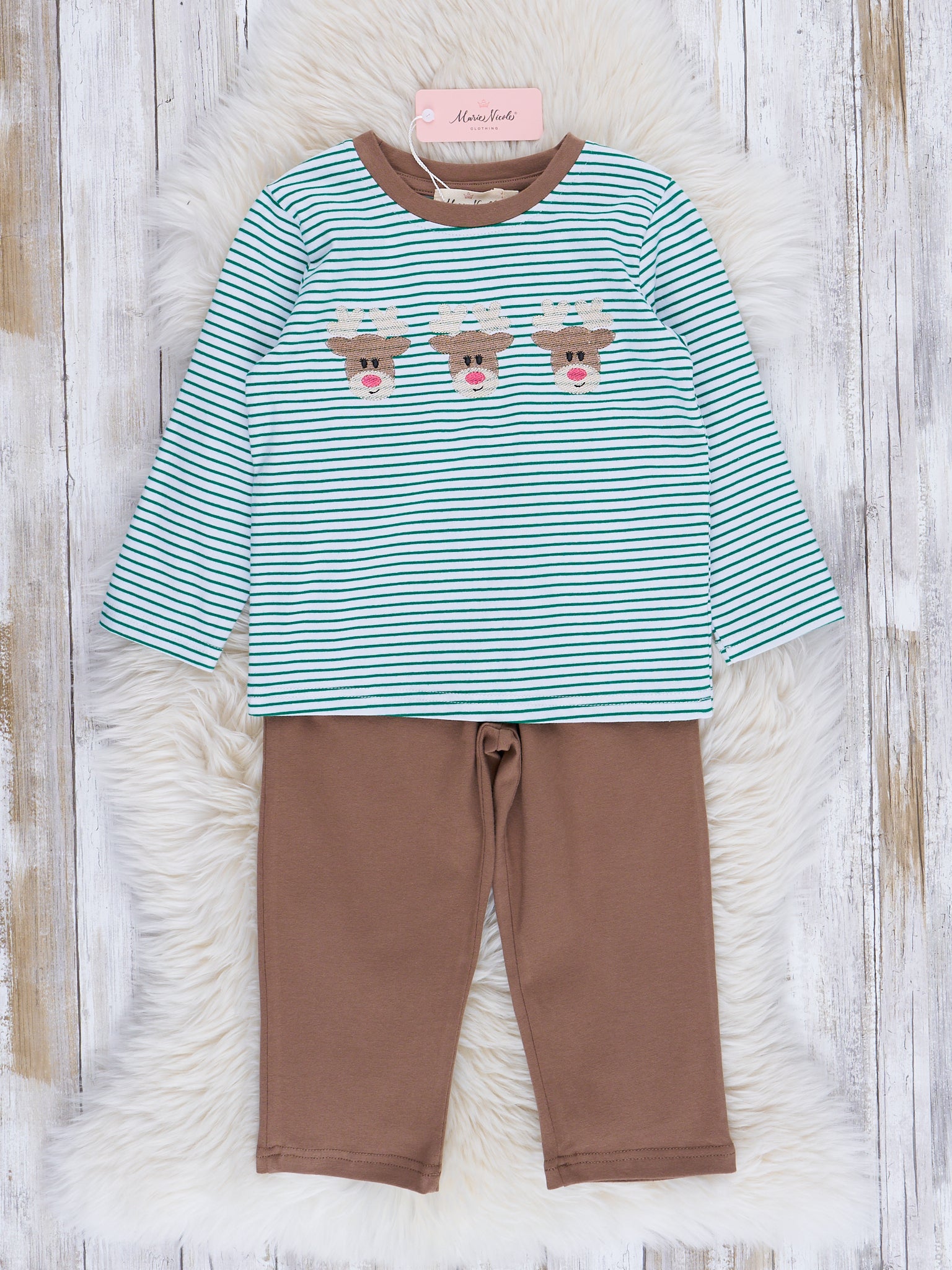 Jolly Stripes Embroidered Outfit - Marie Nicole Clothing