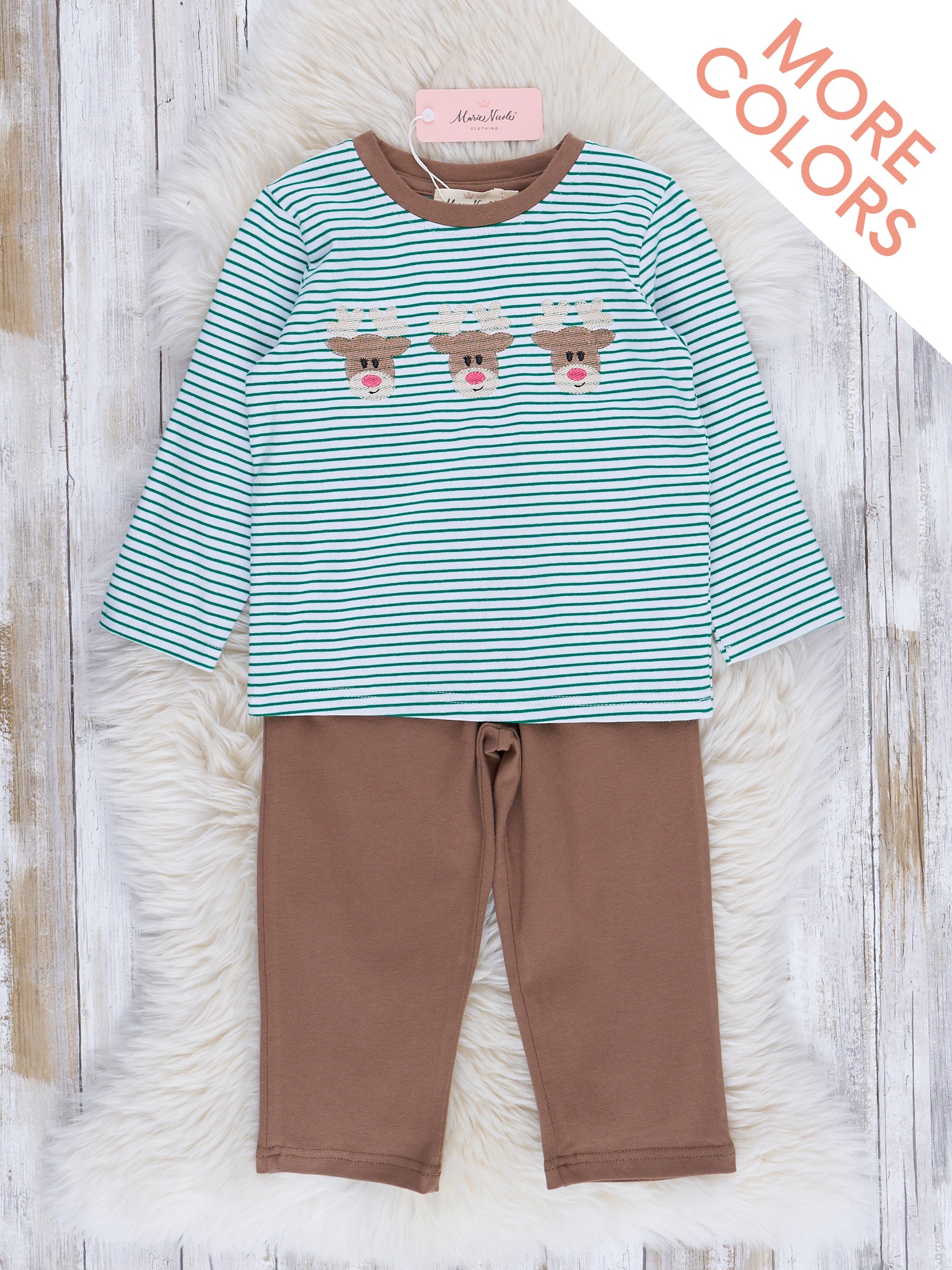 Jolly Stripes Embroidered Outfit - Marie Nicole Clothing
