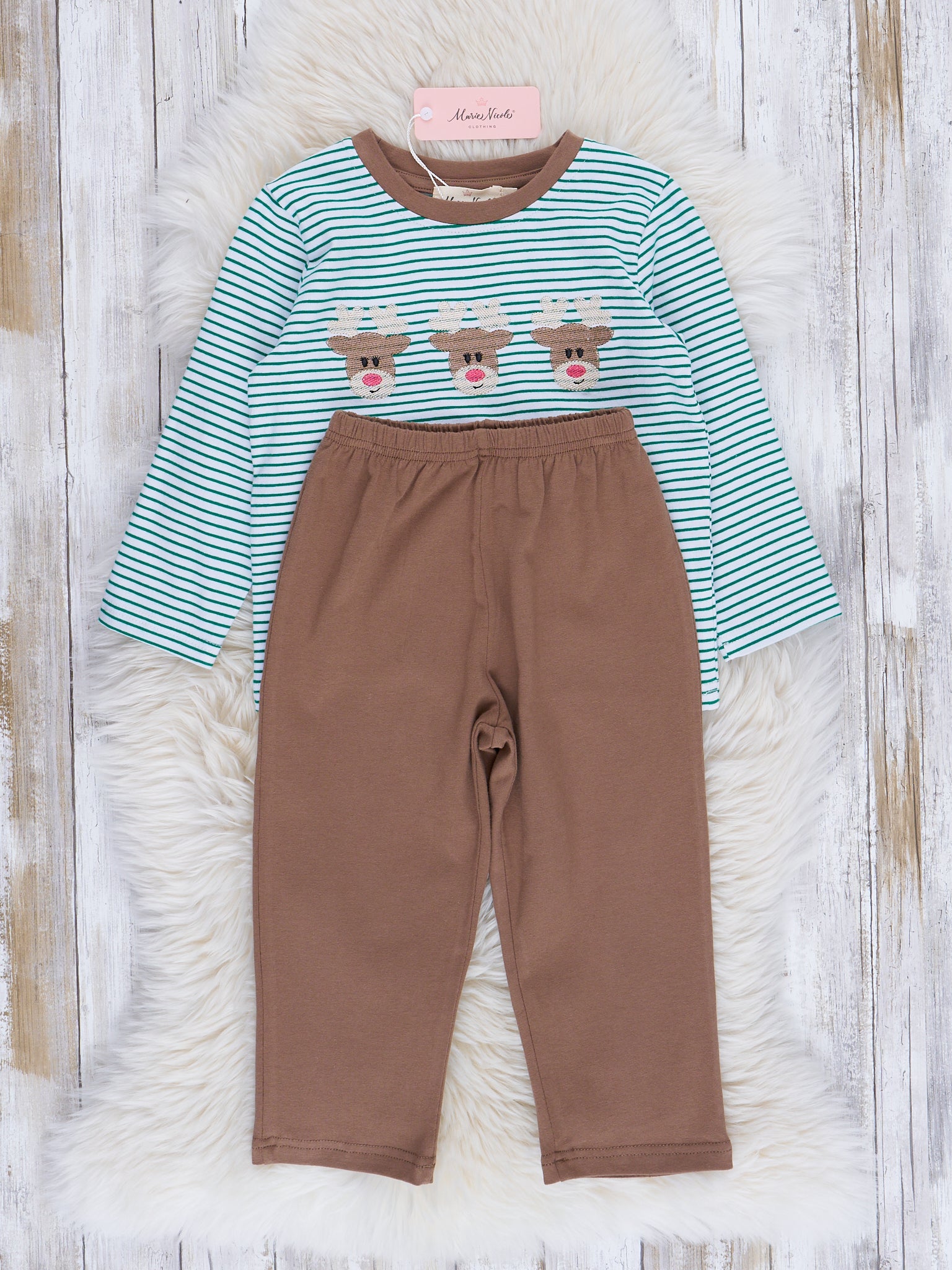Jolly Stripes Embroidered Outfit - Marie Nicole Clothing