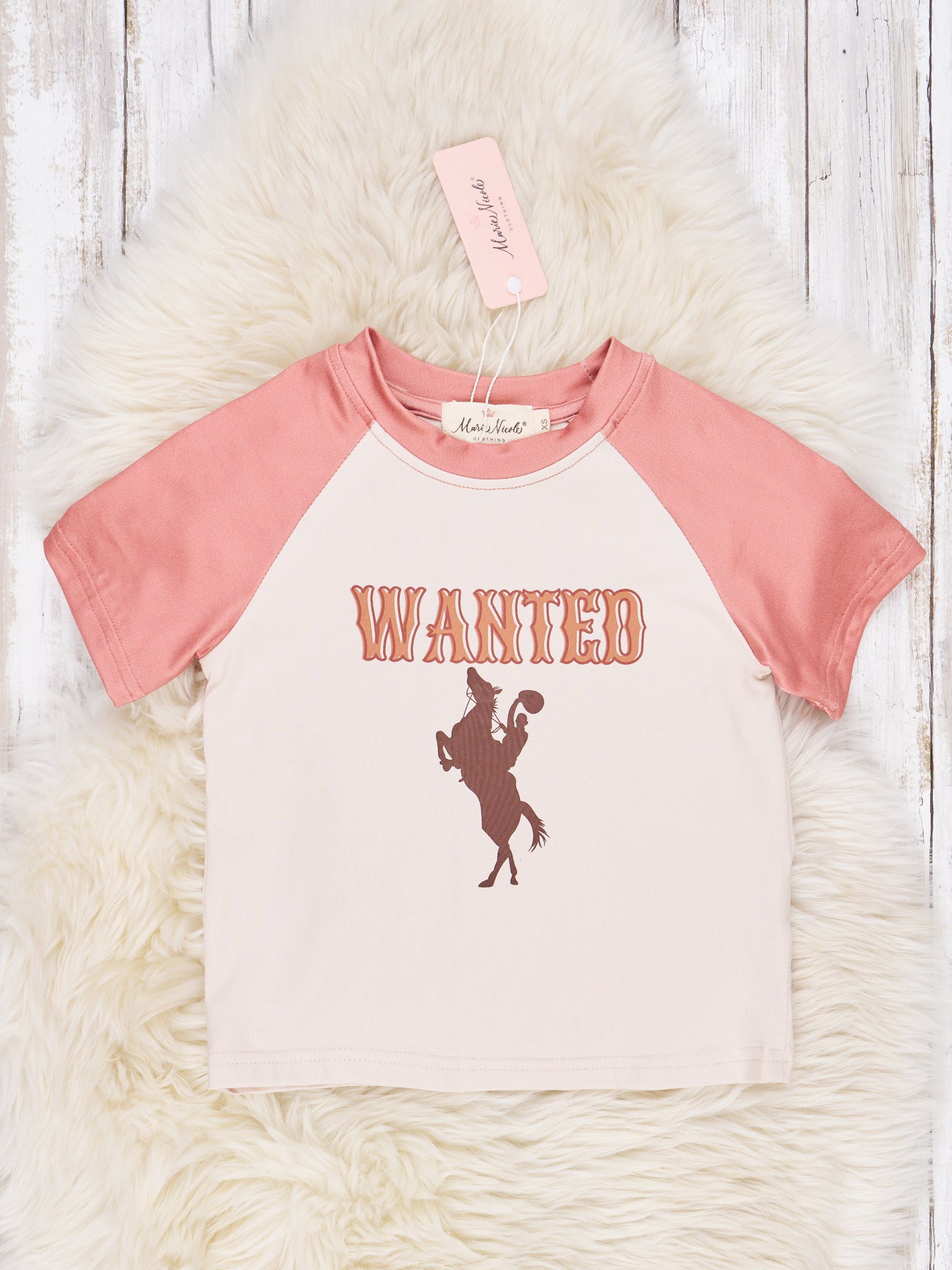 "Wanted" Horse Raglan Shirt - Marie Nicole Clothing