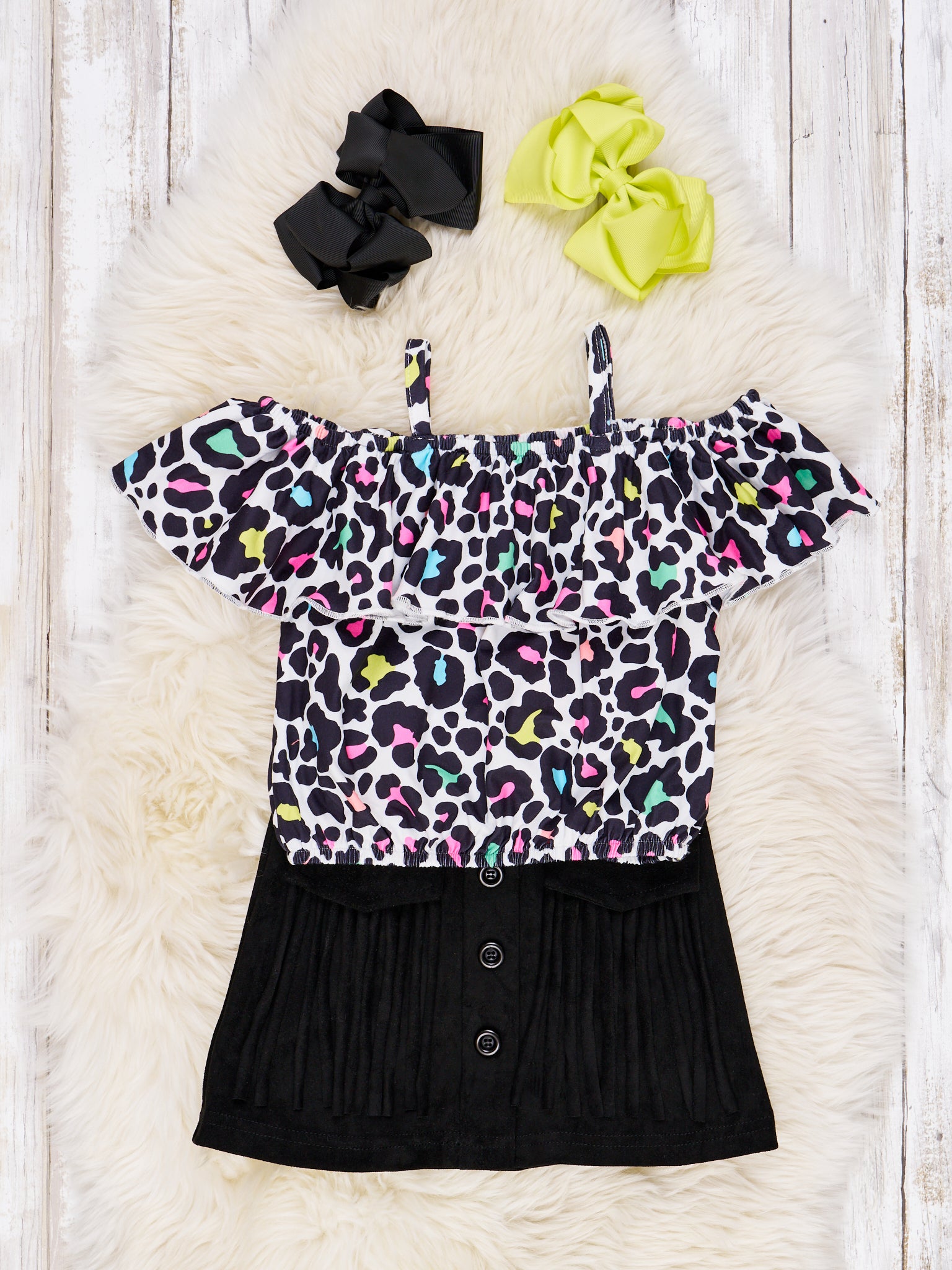 Ruffle Off - The - Shoulder Skirt Outfit - Marie Nicole Clothing