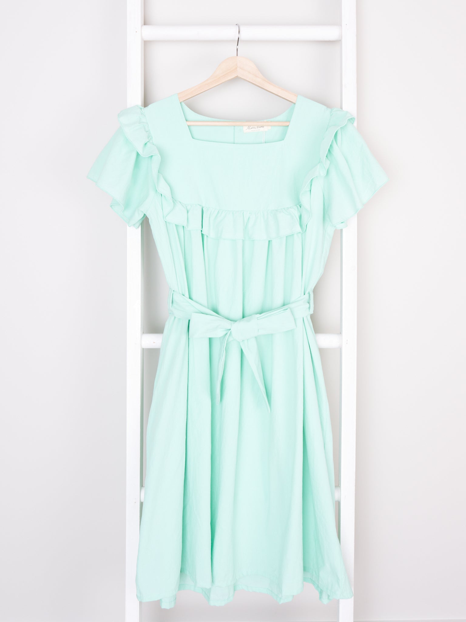 Mom & Me Mint Fluted Ruffle Dress - Marie Nicole Clothing