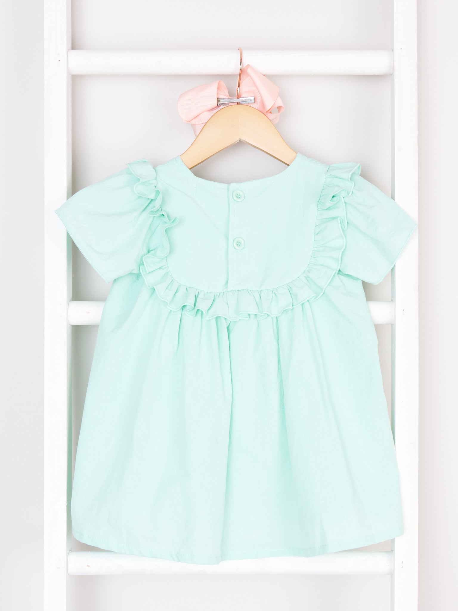 Mom & Me Mint Fluted Ruffle Dress - Marie Nicole Clothing