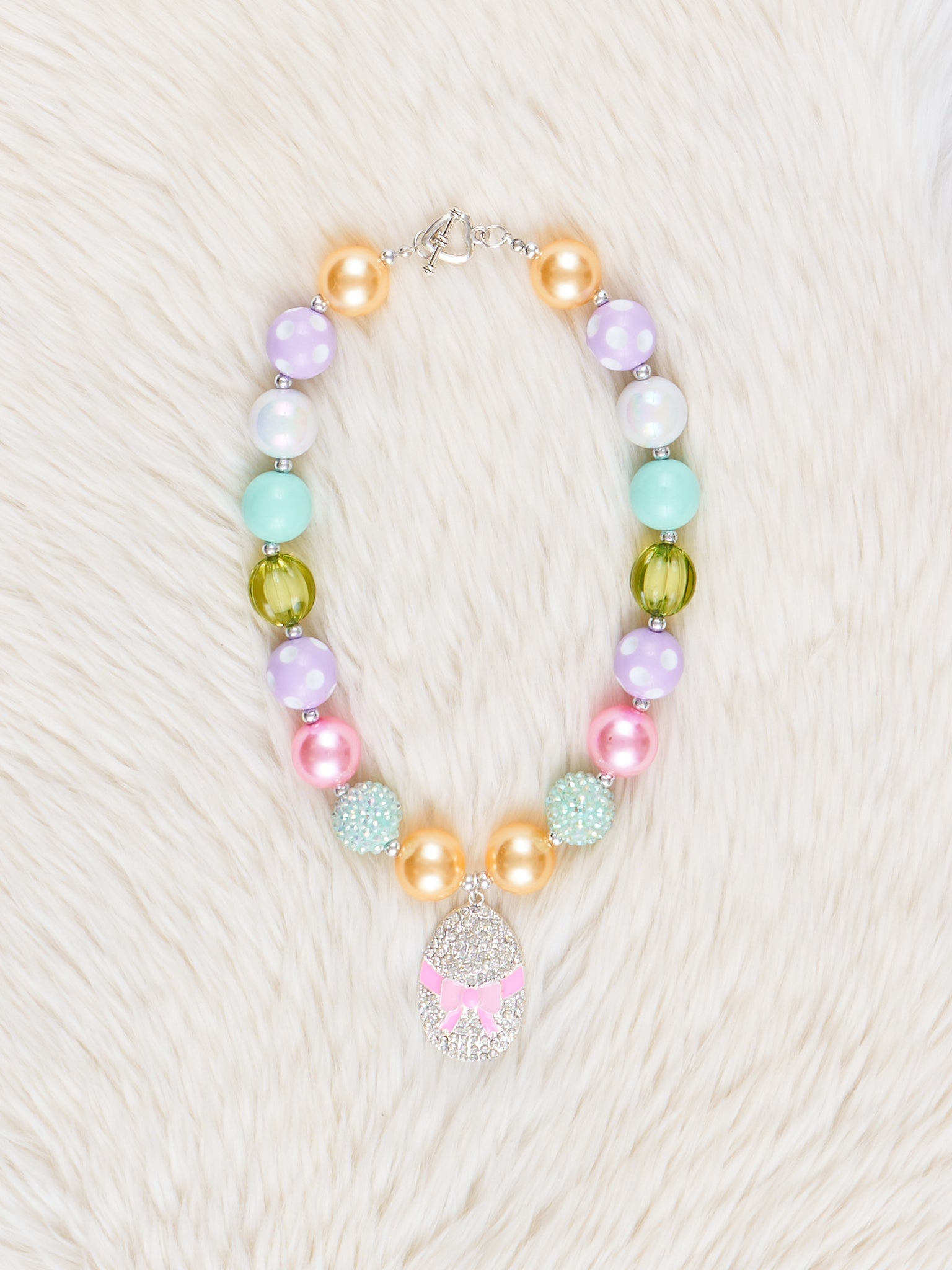 Purple & Blue Sparkle Bubblegum Charm Necklace - Marie Nicole Clothing