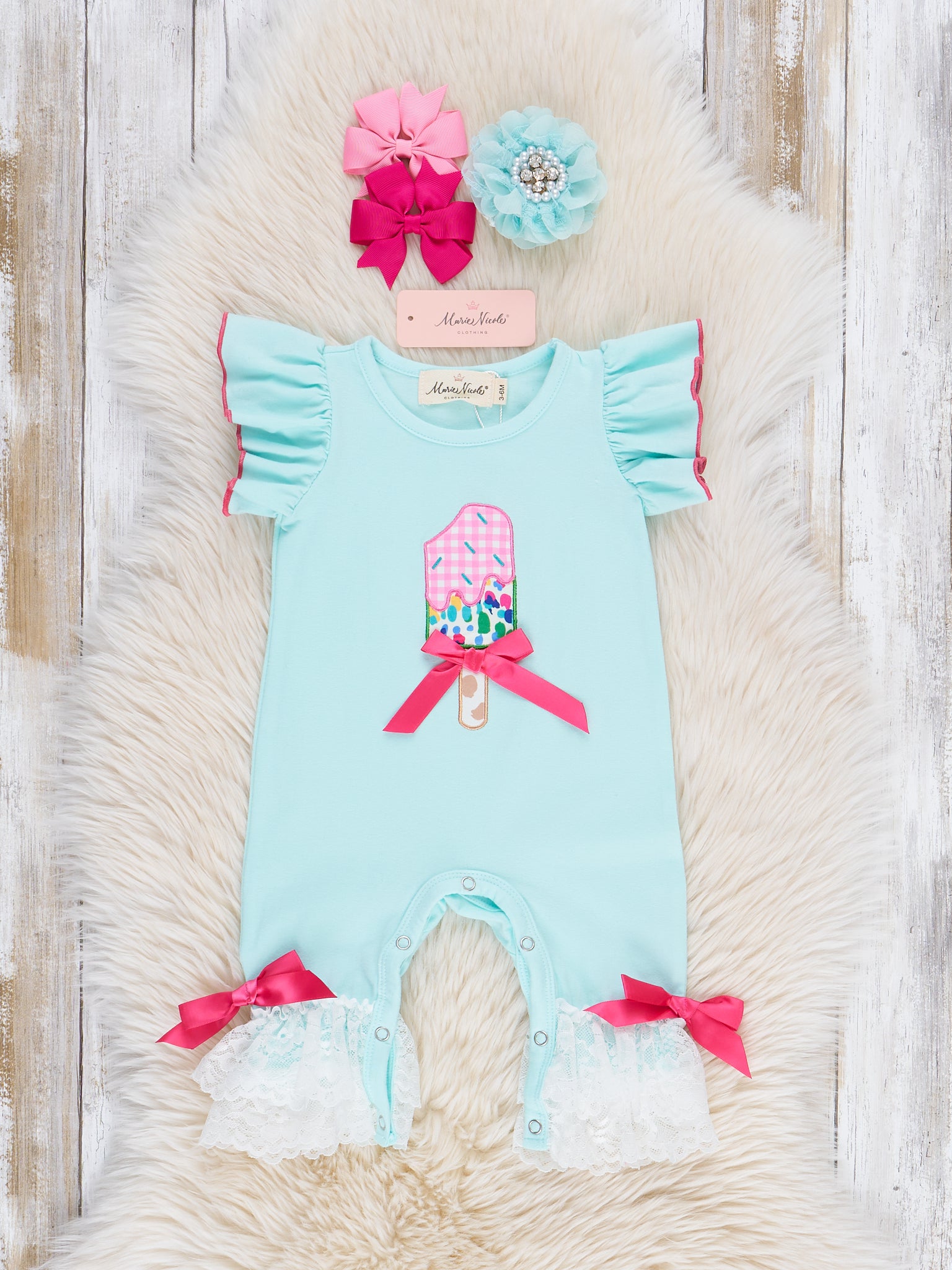 Cowgirl Popsicle Ruffle Romper - Marie Nicole Clothing