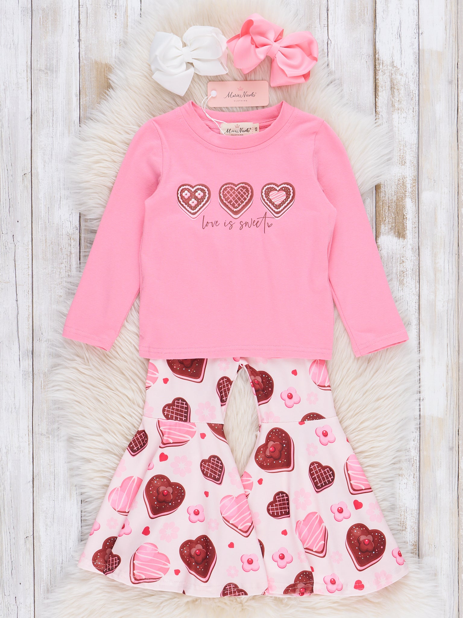 Pink Sweetie Pies Bell Bottoms Outfit - Marie Nicole Clothing