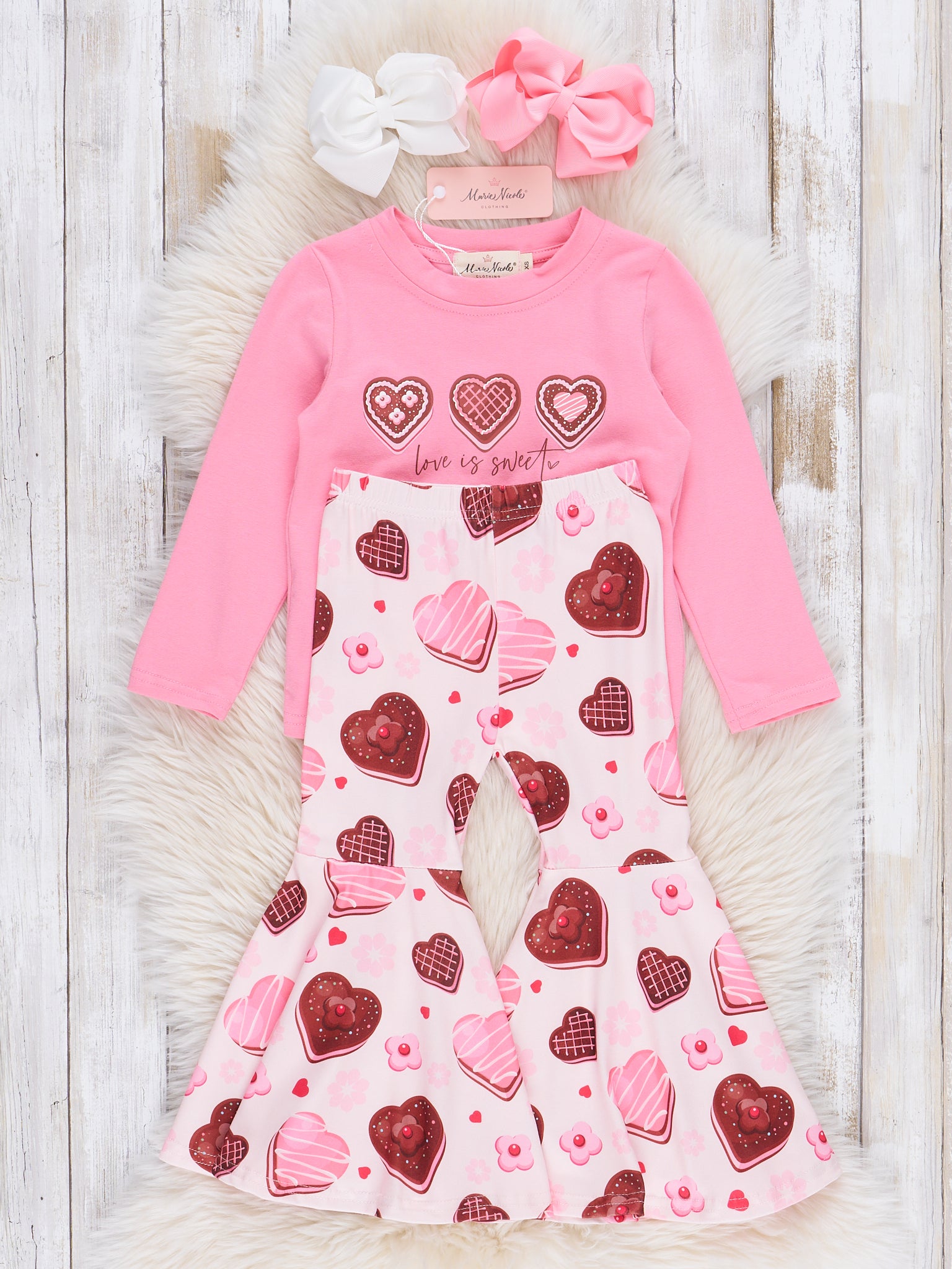 Pink Sweetie Pies Bell Bottoms Outfit - Marie Nicole Clothing