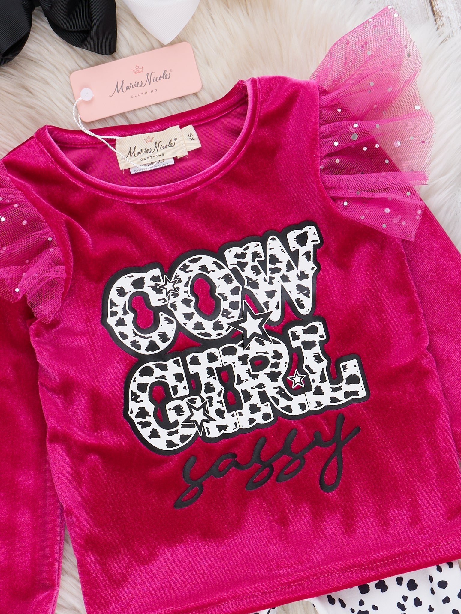 Maroon Cow Girl Velvet Bell Bottom Outfit - Marie Nicole Clothing