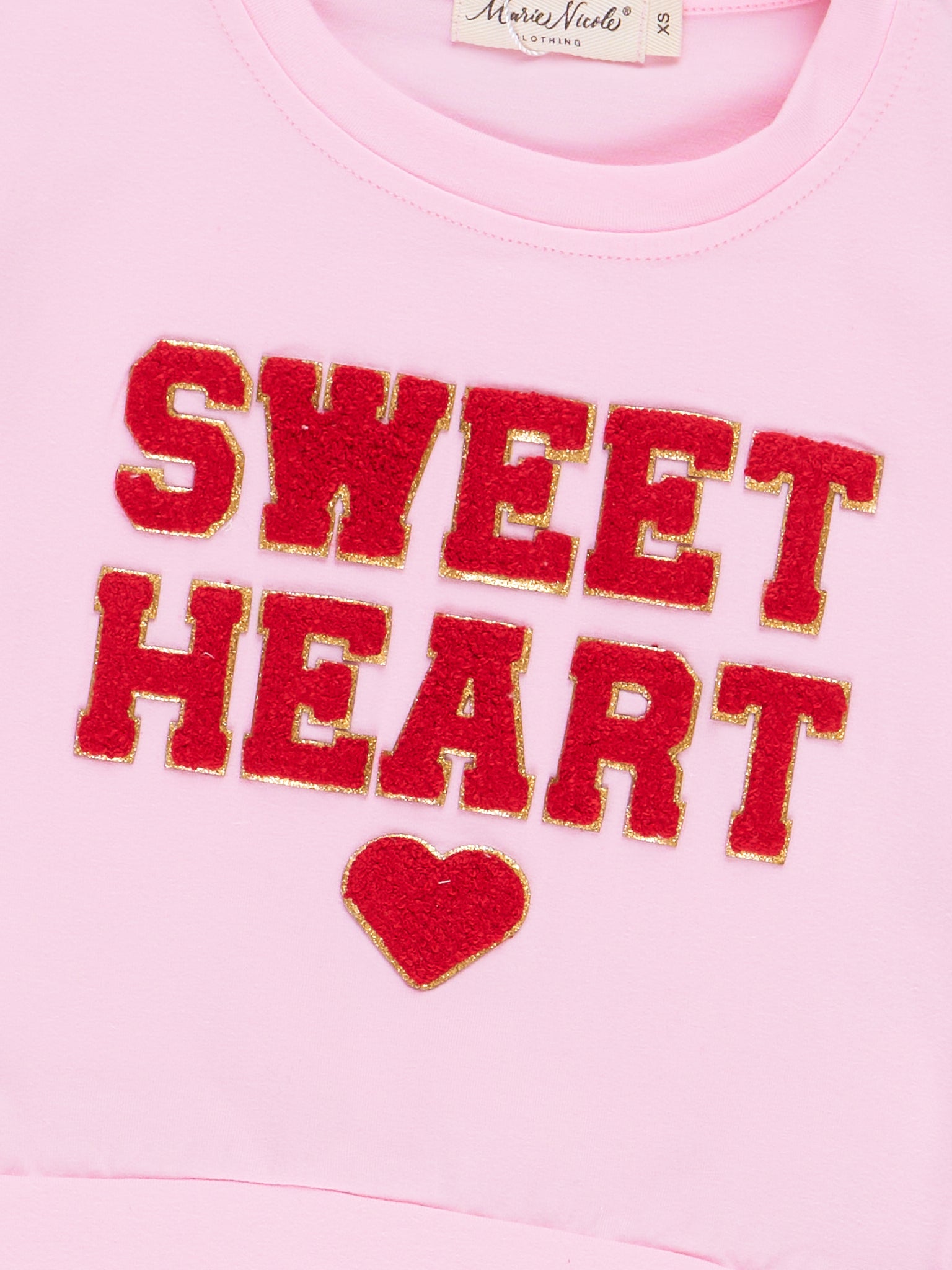 Pink & Red Sweet Heart Outfit w/ Tulle Skirt - Marie Nicole Clothing