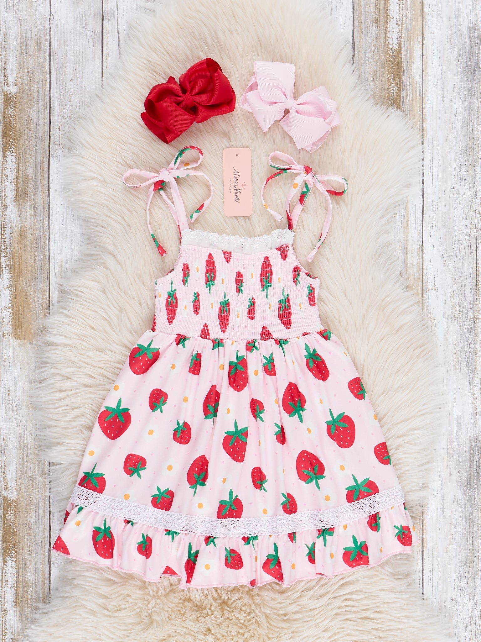 Strawberry Festival Tie Dress - Marie Nicole Clothing