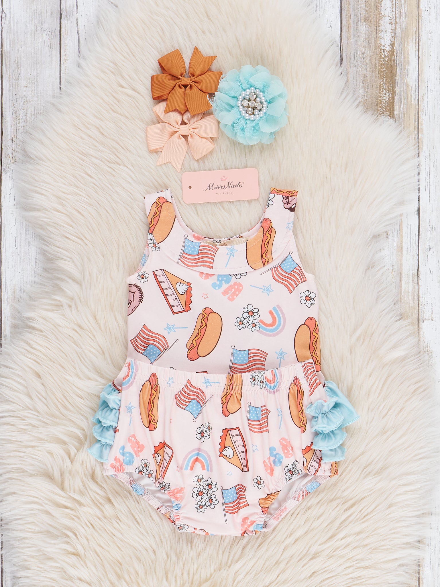 Patriotic Party Ruffle Bloomers Outfit - Marie Nicole Clothing