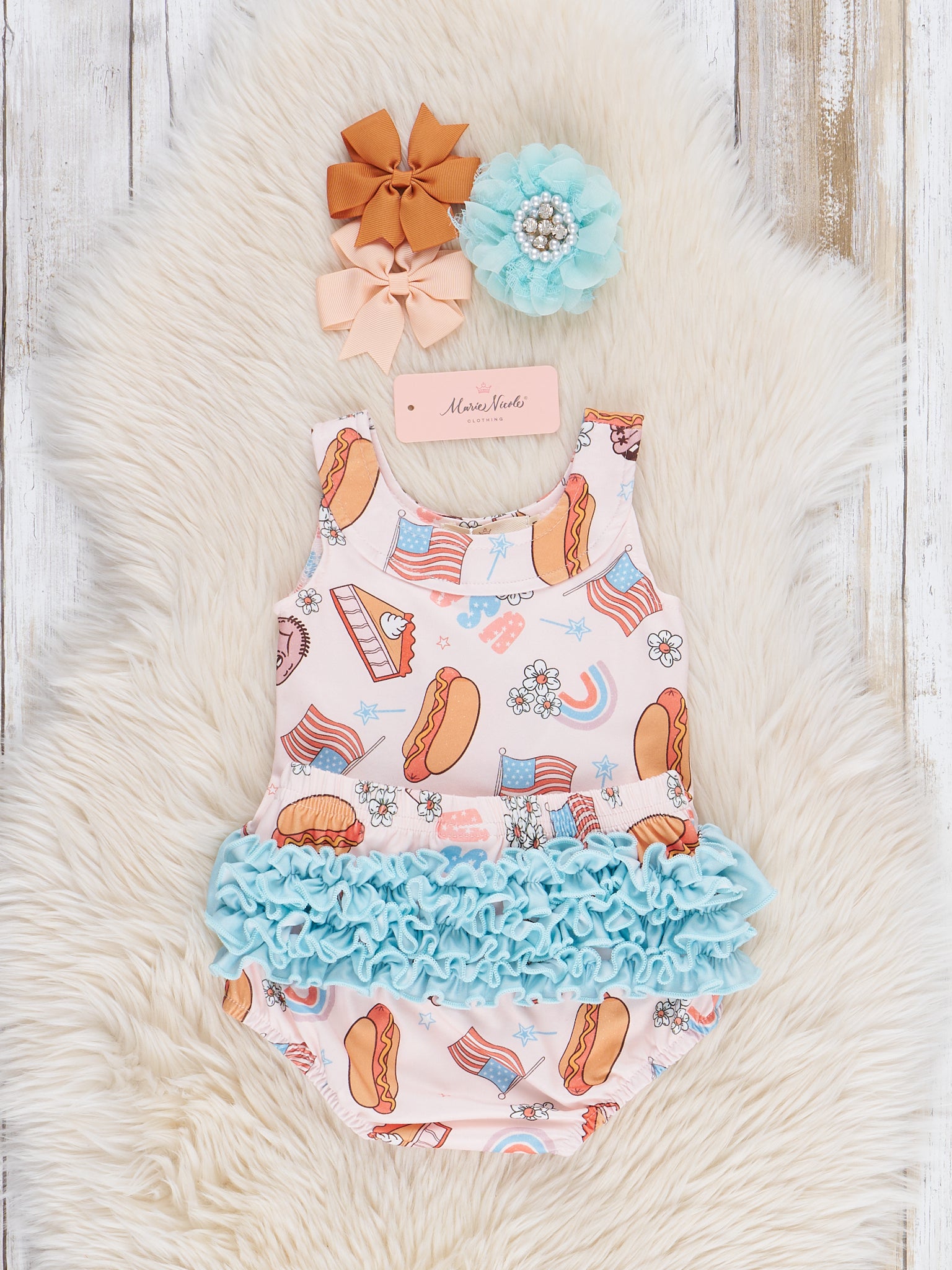 Patriotic Party Ruffle Bloomers Outfit - Marie Nicole Clothing