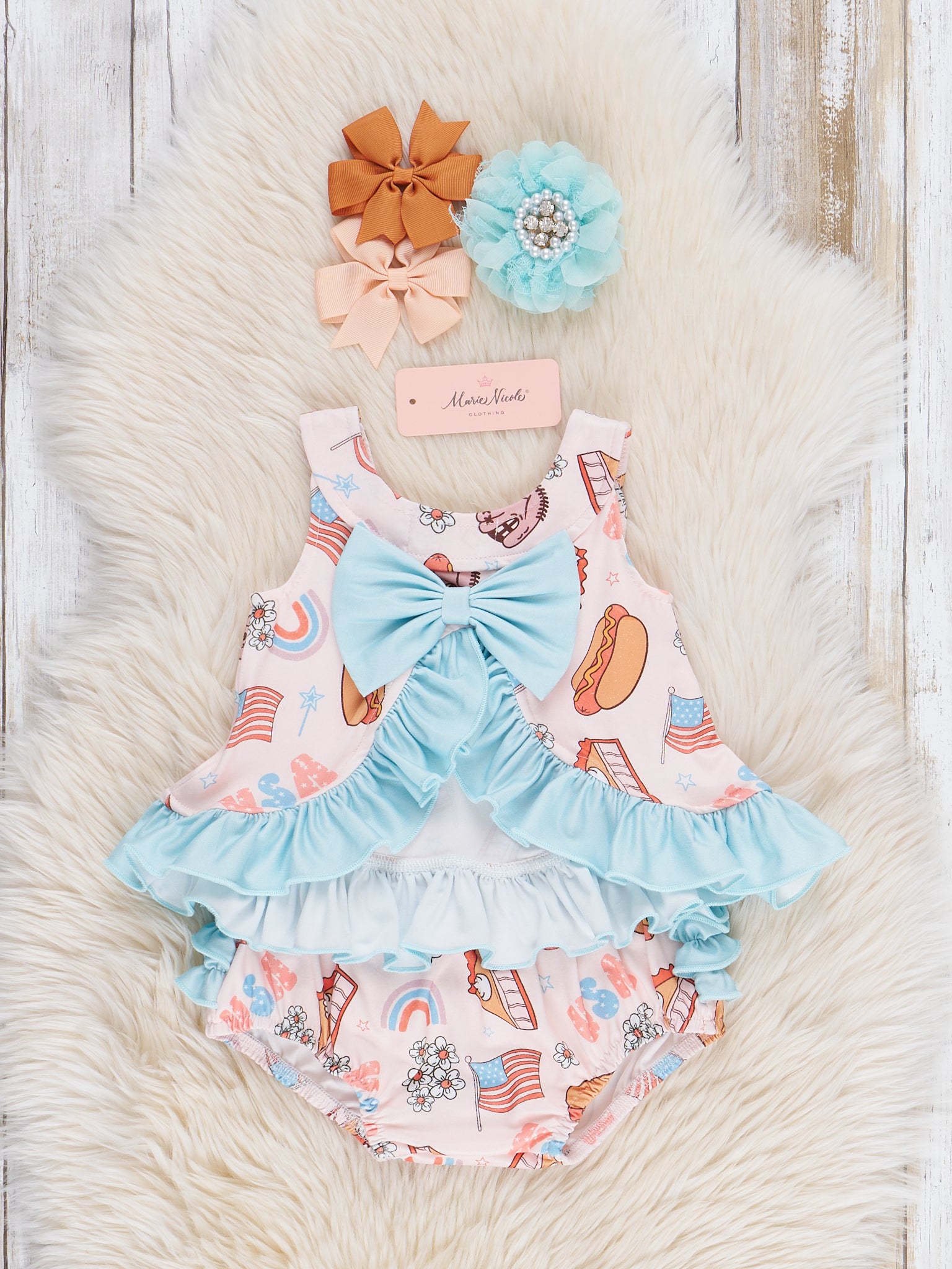 Patriotic Party Ruffle Bloomers Outfit - Marie Nicole Clothing