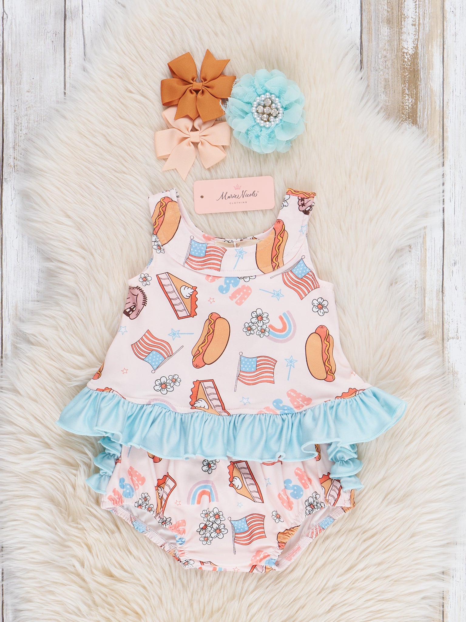Patriotic Party Ruffle Bloomers Outfit - Marie Nicole Clothing