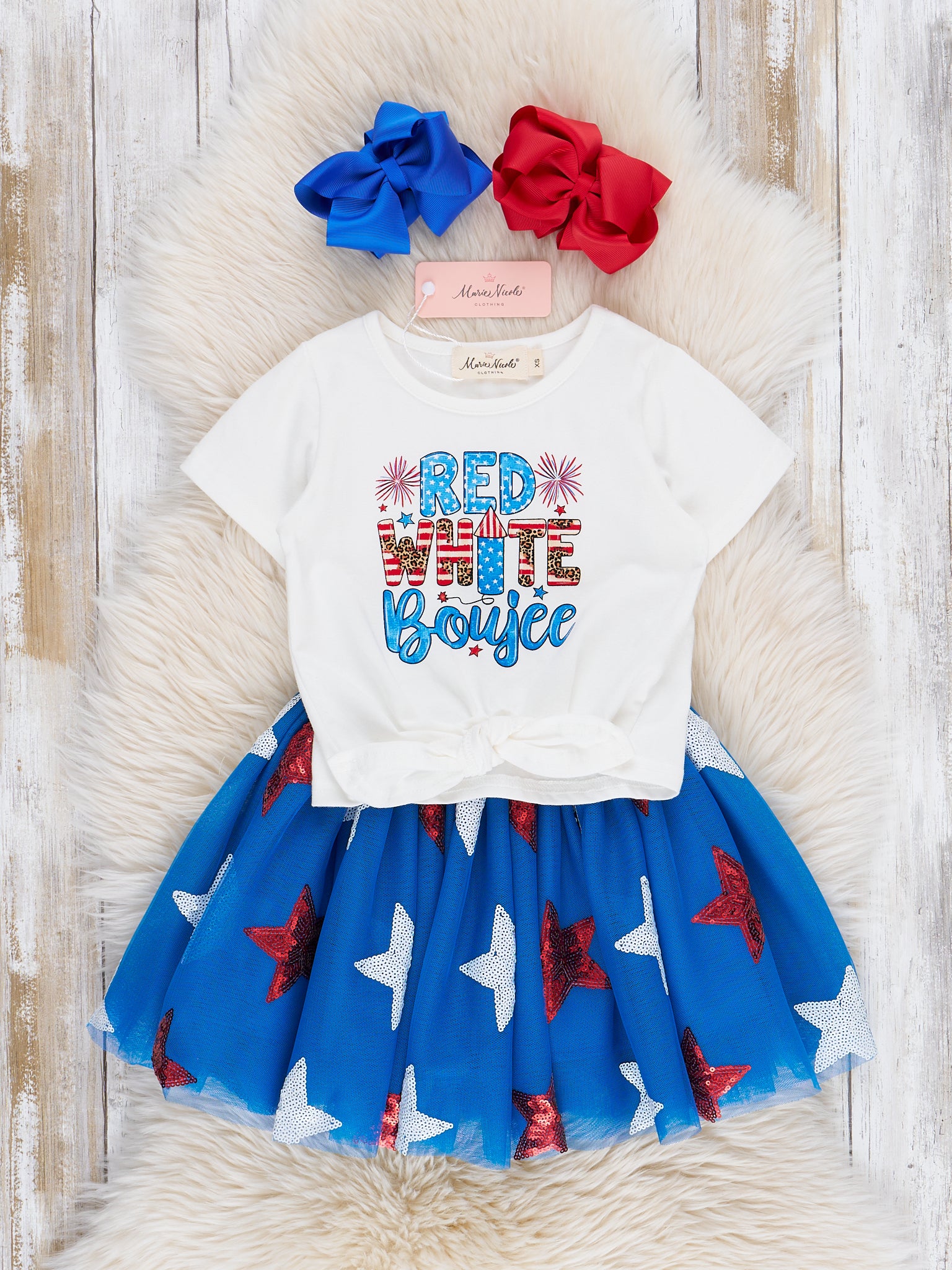 "Red White & Boujee" Tulle Outfit - Marie Nicole Clothing
