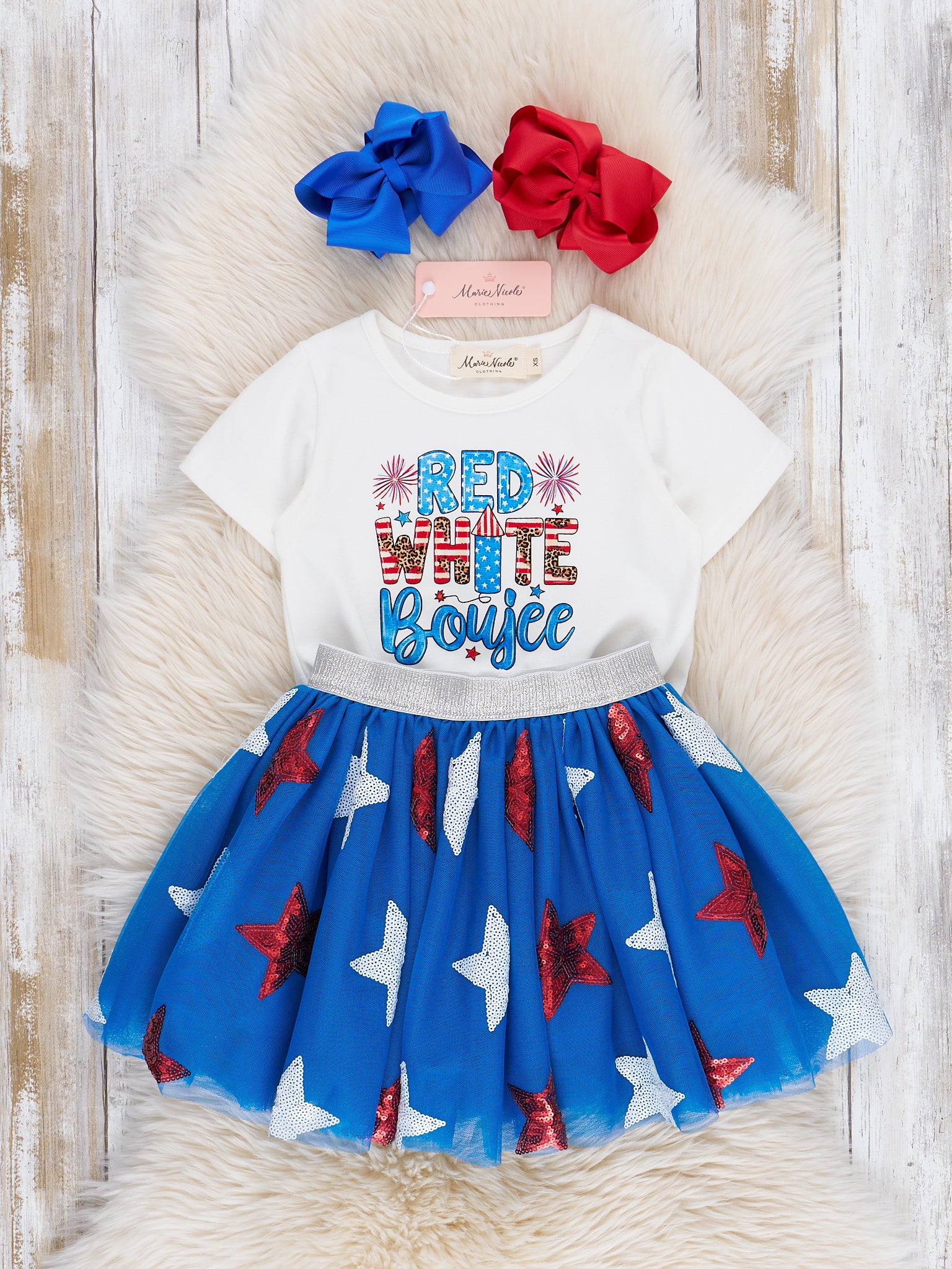 "Red White & Boujee" Tulle Outfit - Marie Nicole Clothing